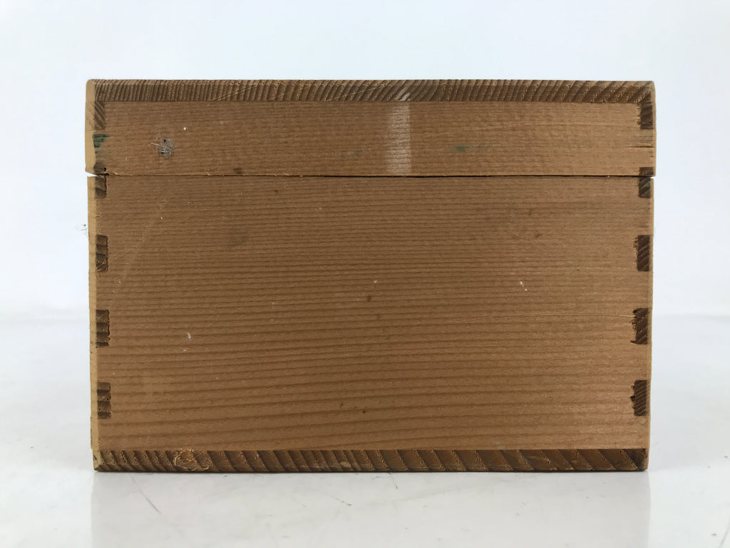Japanese Wooden Lidded Pottery Storage Box Inside 17.3x13x7cm Brown X191