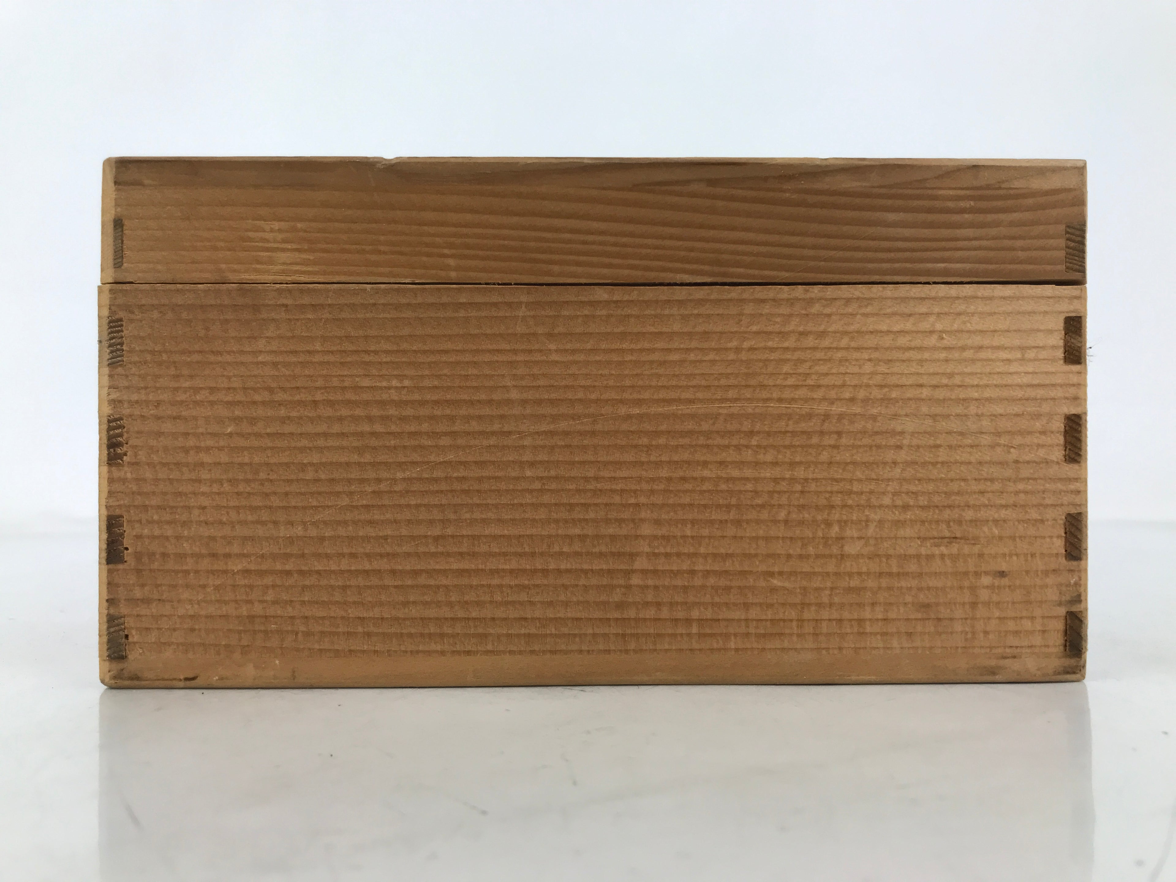 Japanese Wooden Lidded Pottery Storage Box Inside 17.3x13x7cm Brown X191