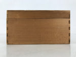 Japanese Wooden Lidded Pottery Storage Box Inside 17.3x13x7cm Brown X191
