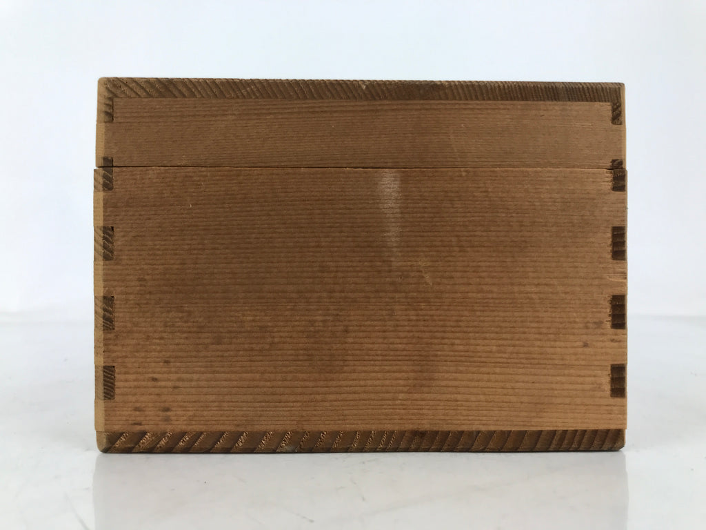 Japanese Wooden Lidded Pottery Storage Box Inside 17.3x13x7cm Brown X191