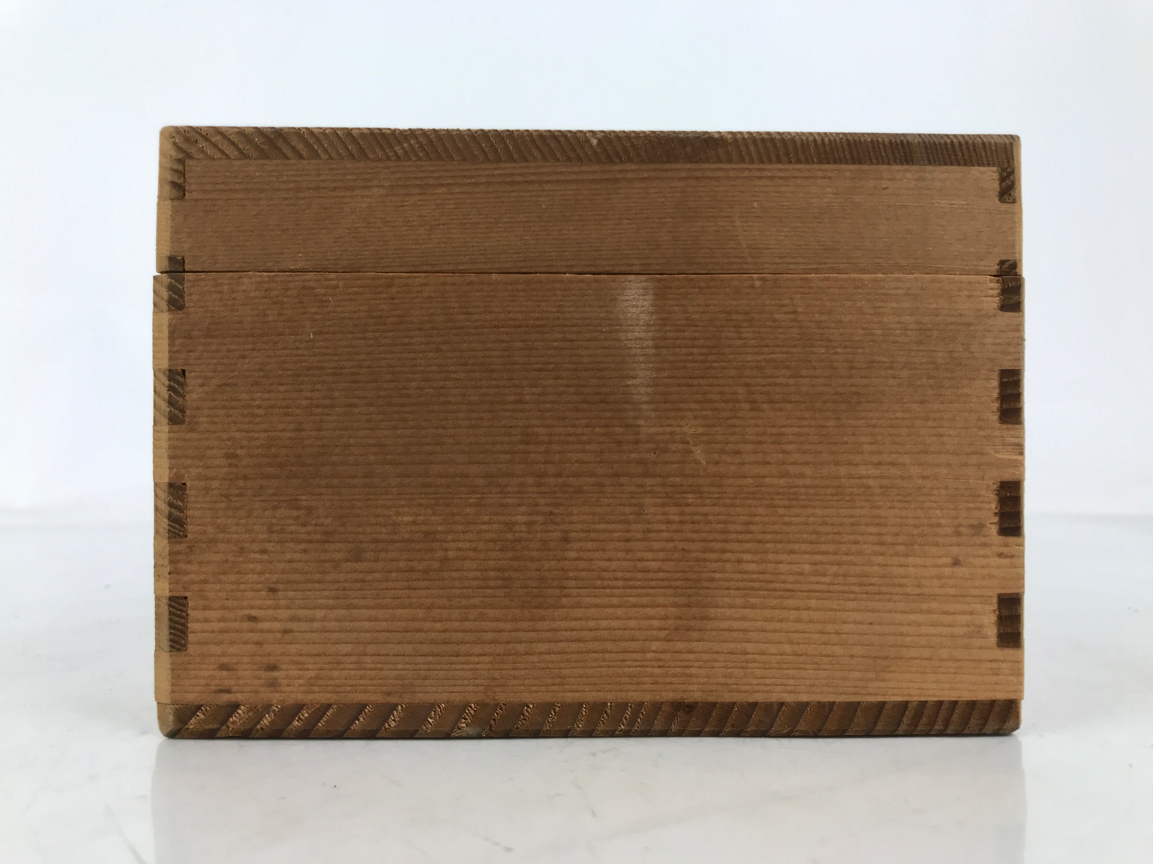 Japanese Wooden Lidded Pottery Storage Box Inside 17.3x13x7cm Brown X191
