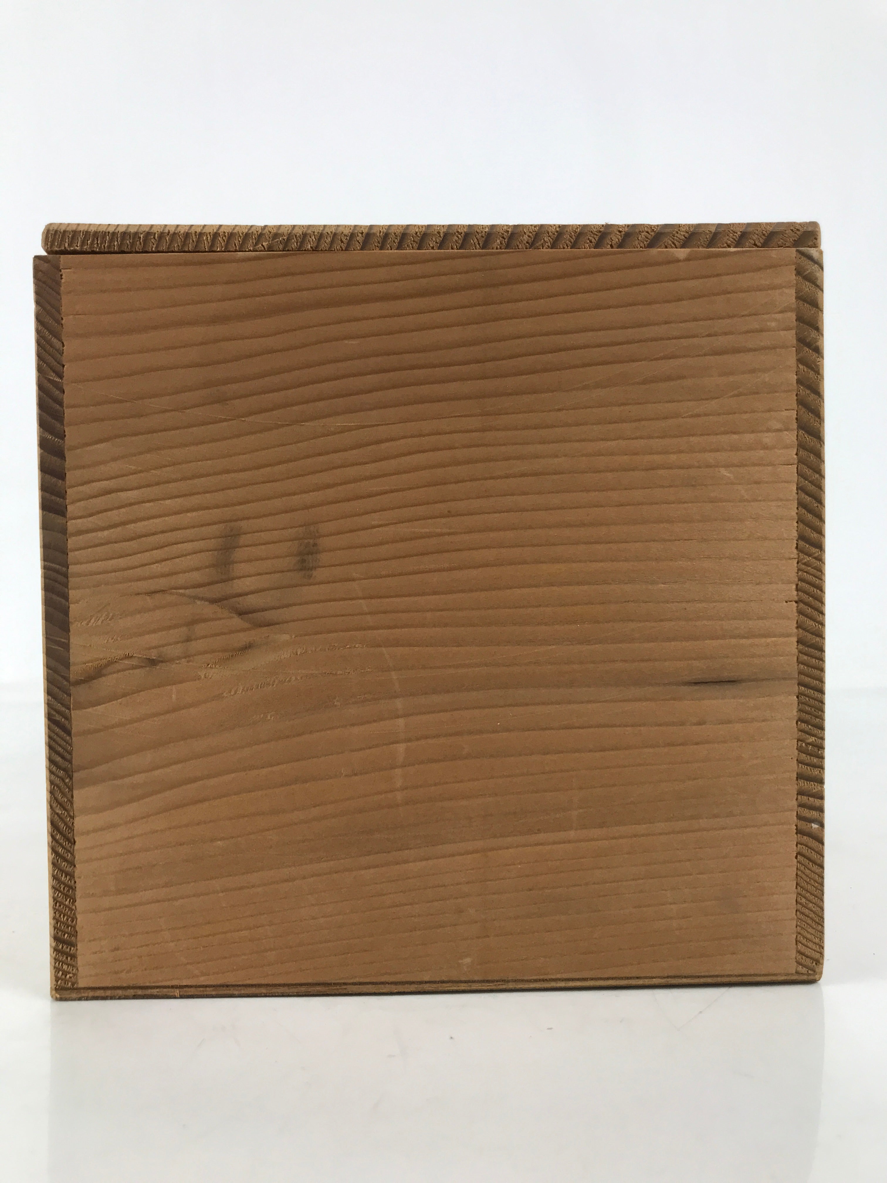 Japanese Wooden Lidded Pottery Storage Box Inside 21.2x14.7x14.8cm Brown X167