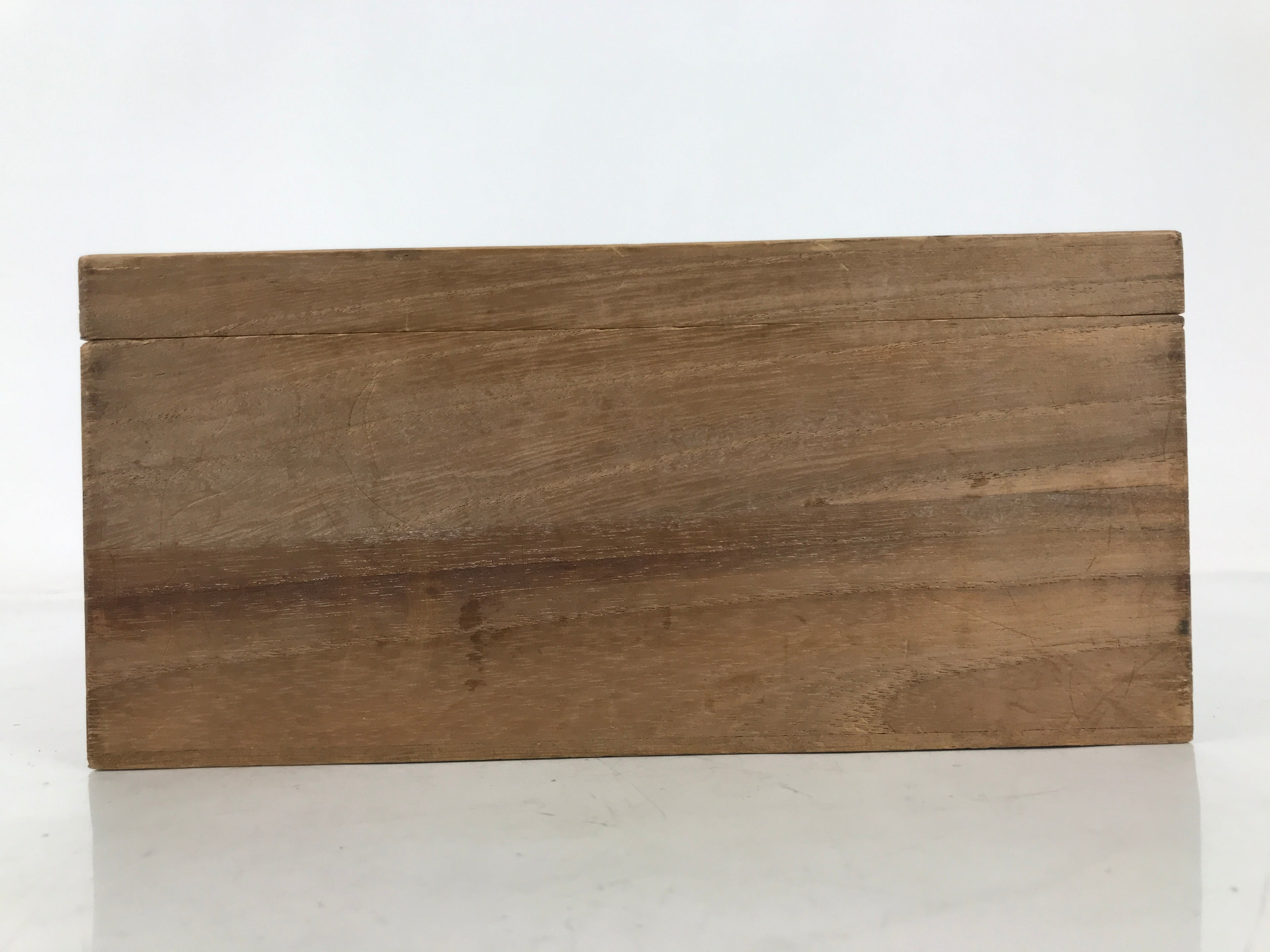Japanese Wooden Lidded Pottery Storage Box Inside 21.7x10x8.6cm Brown X193