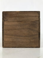 Japanese Wooden Lidded Pottery Storage Box Inside 21.7x10x8.6cm Brown X193