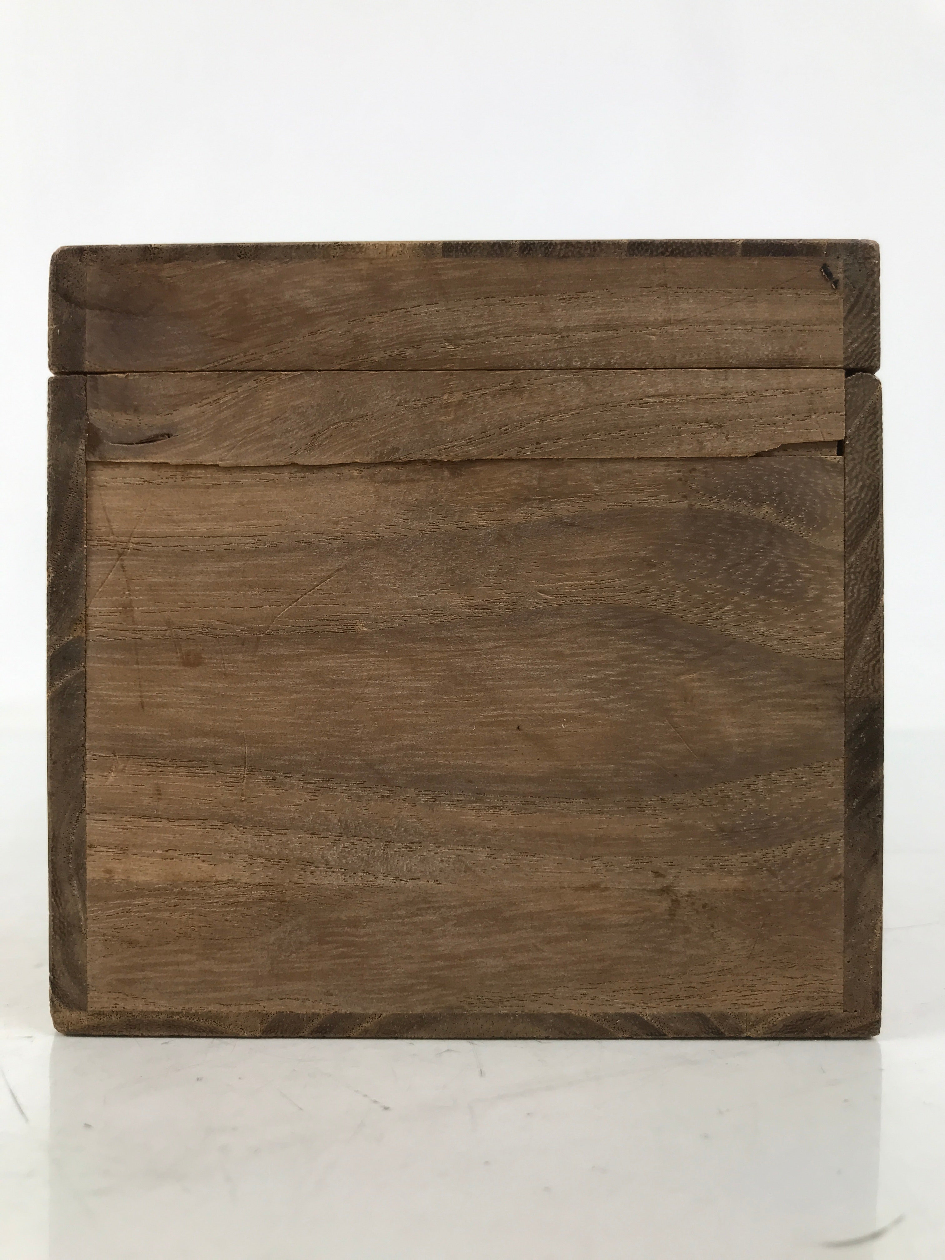 Japanese Wooden Lidded Pottery Storage Box Inside 21.7x10x8.6cm Brown X193