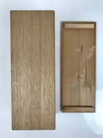 Japanese Wooden Lidded Pottery Storage Box Inside 23.7x8x8cm Brown X208