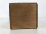Japanese Wooden Lidded Pottery Storage Box Inside 23.7x8x8cm Brown X208