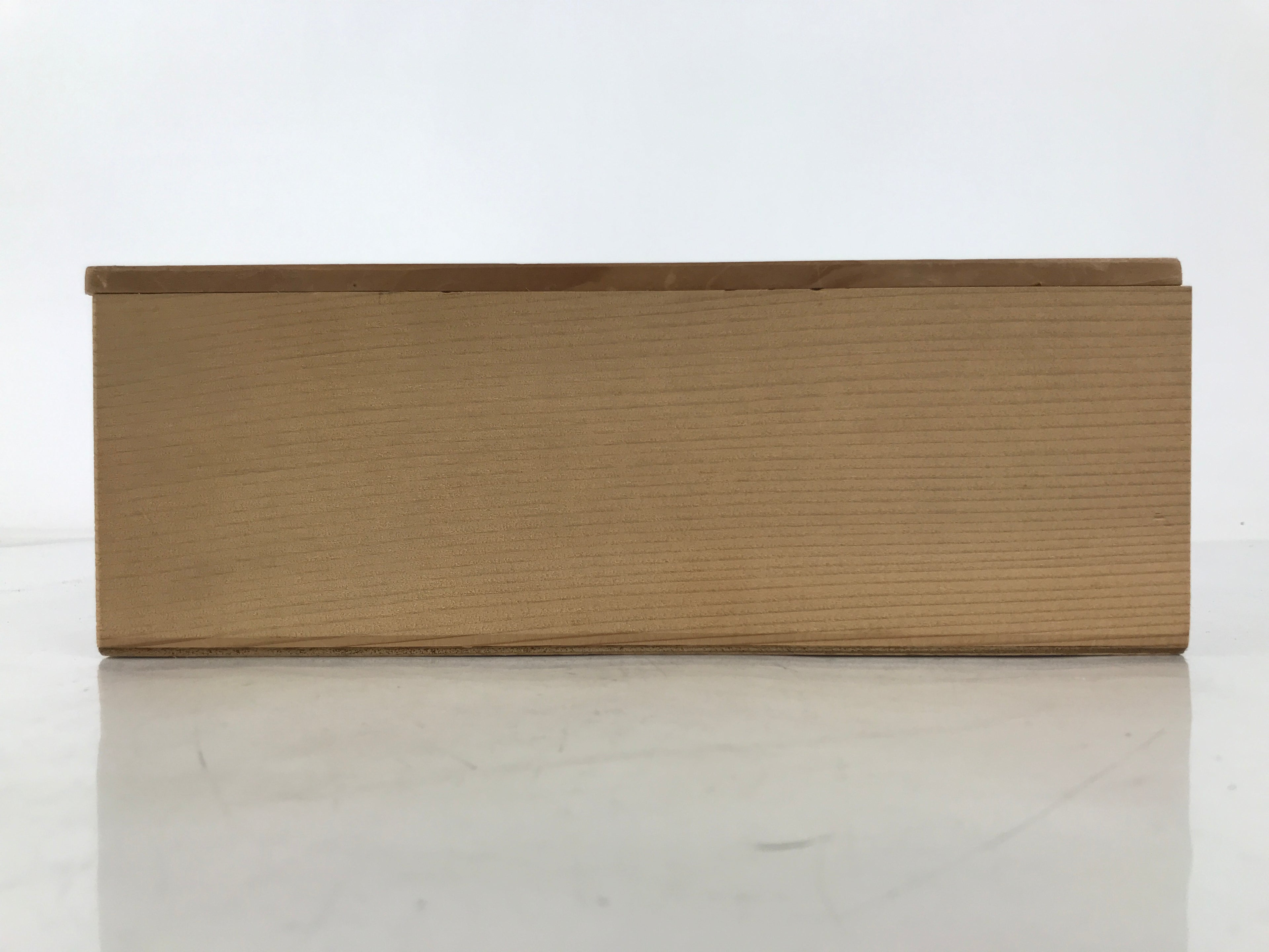 Japanese Wooden Lidded Pottery Storage Box Inside 23.7x8x8cm Brown X208