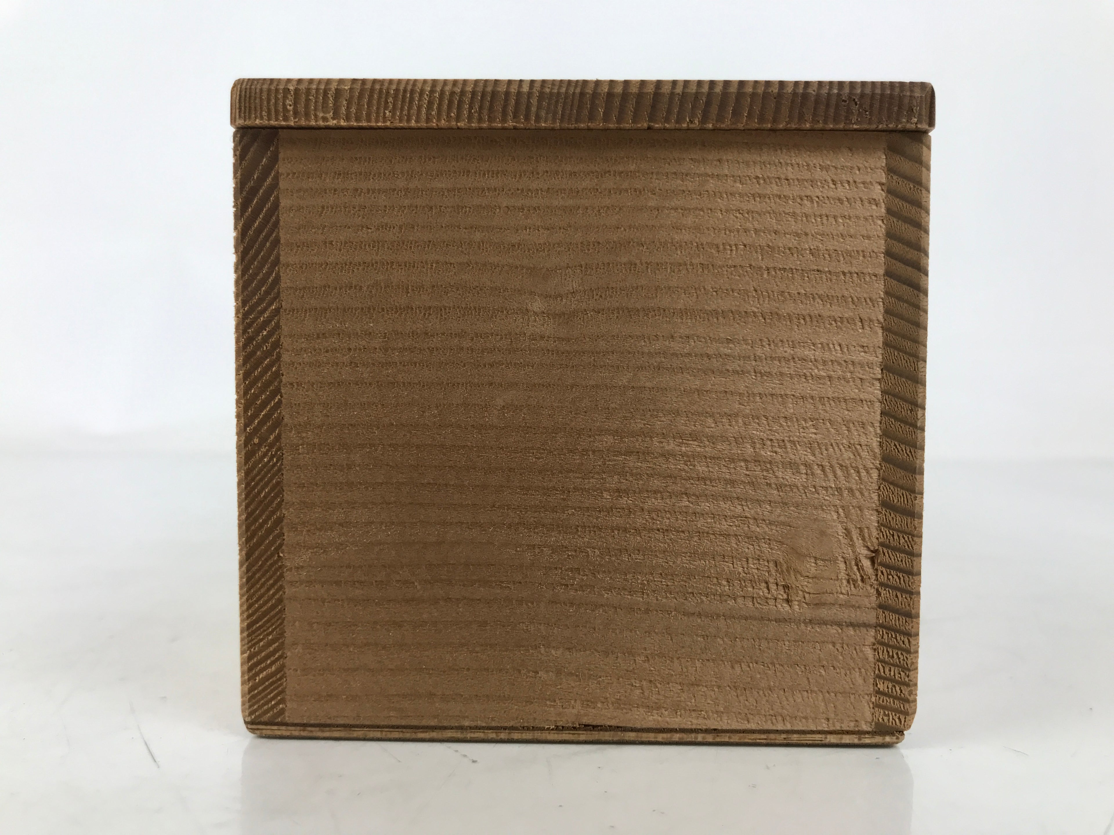 Japanese Wooden Lidded Pottery Storage Box Inside 23.7x8x8cm Brown X208