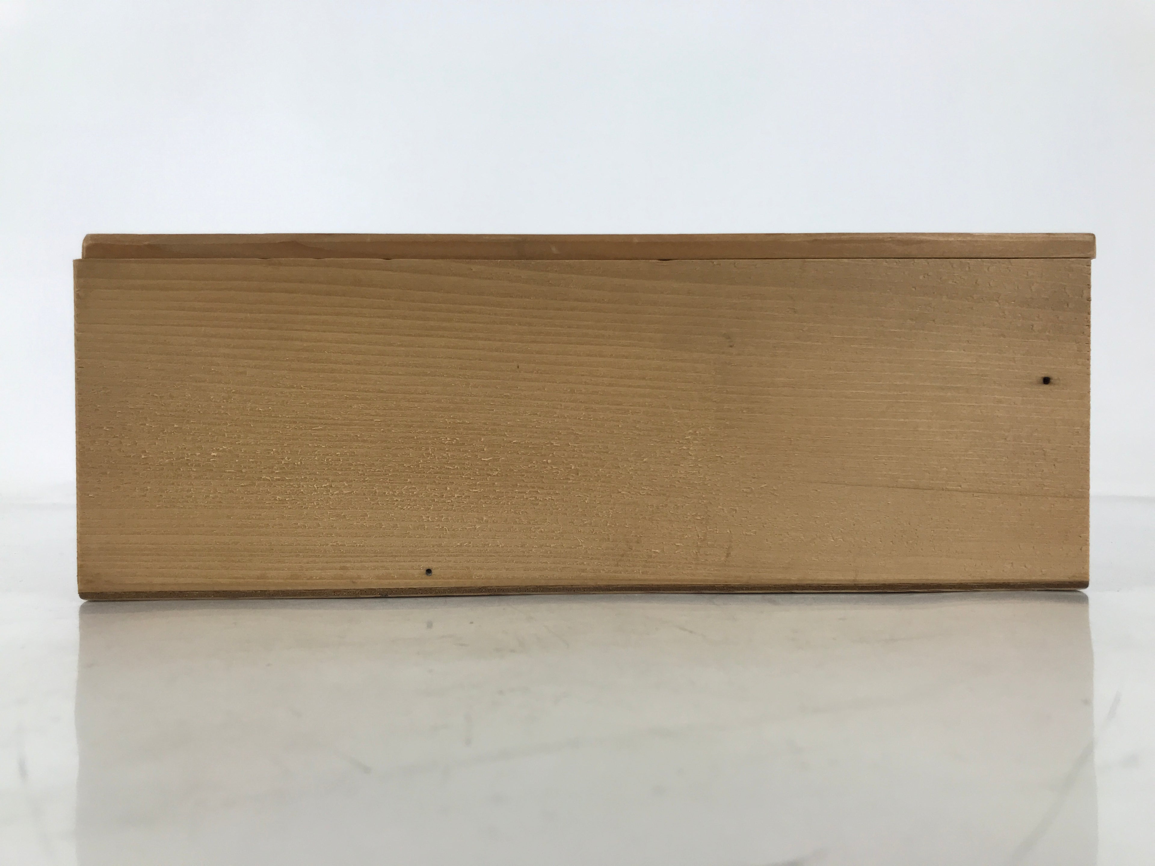 Japanese Wooden Lidded Pottery Storage Box Inside 23.7x8x8cm Brown X208