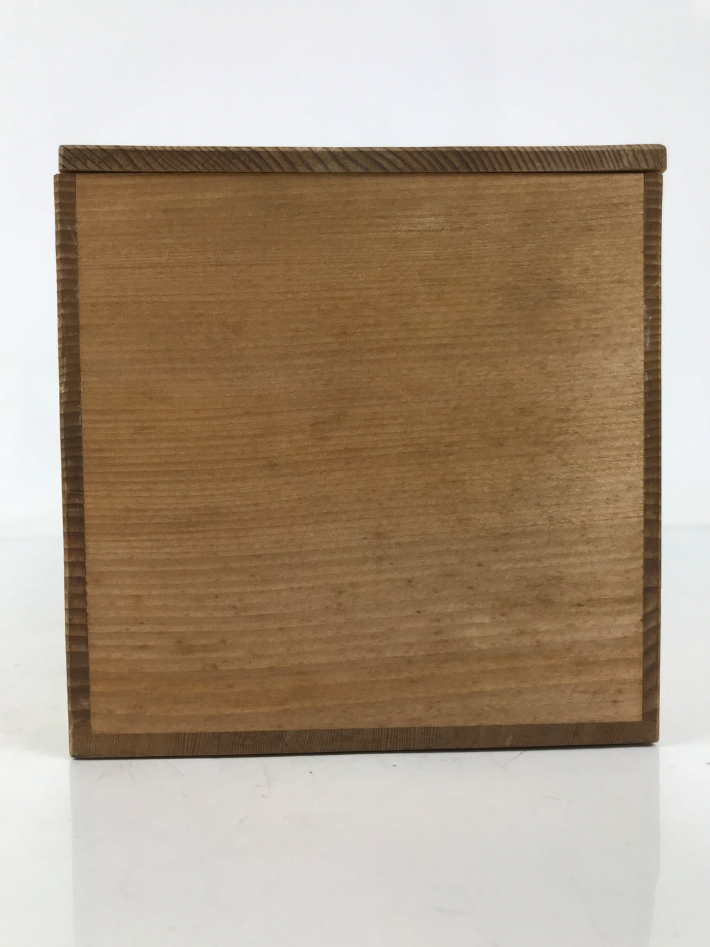 Japanese Wooden Lidded Pottery Storage Box Inside 25.7x12.8x12.8cm Brown X202