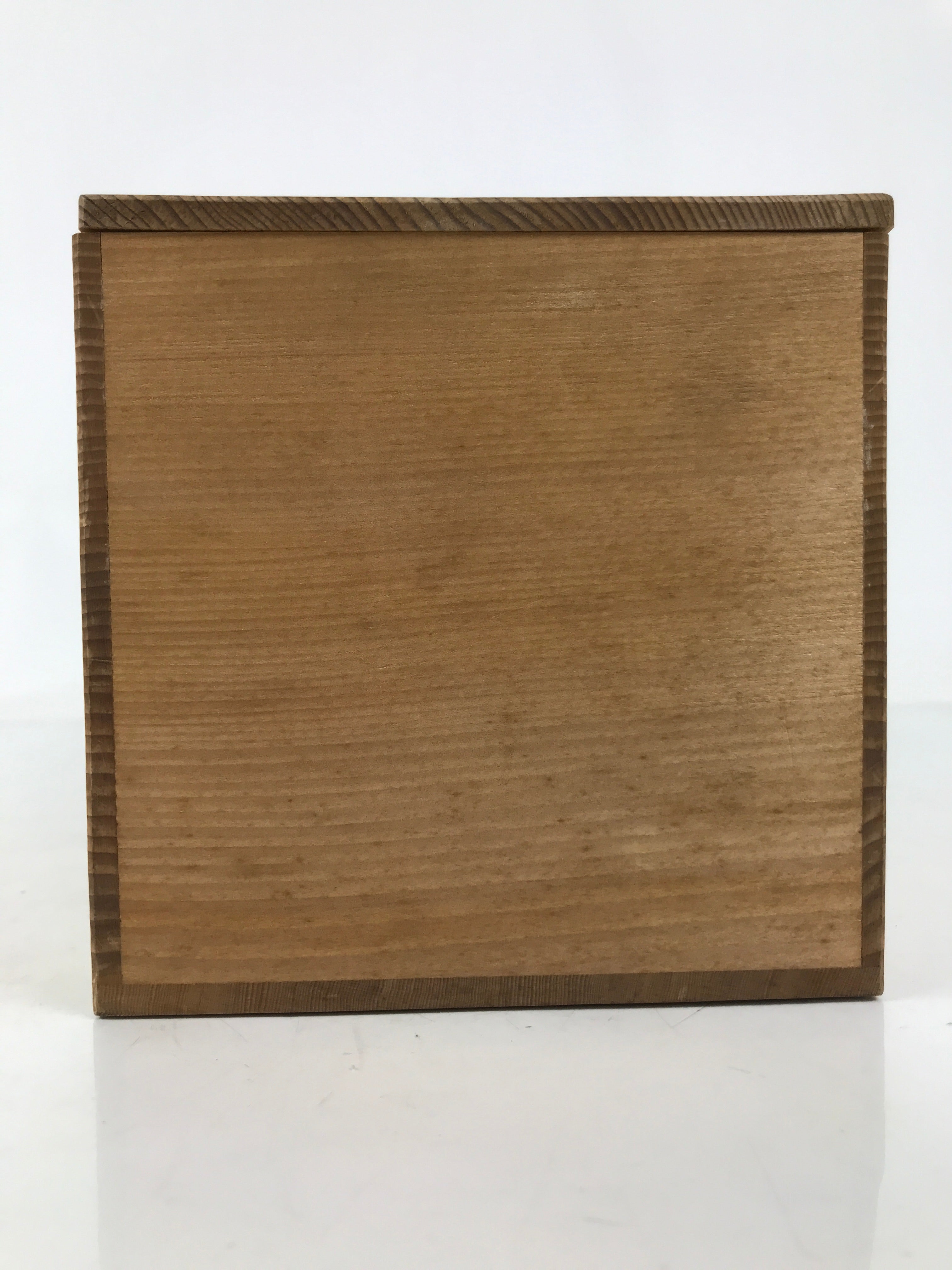 Japanese Wooden Lidded Pottery Storage Box Inside 25.7x12.8x12.8cm Brown X202