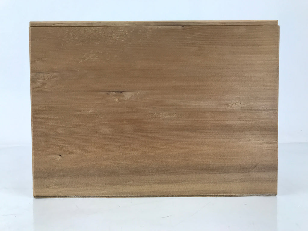 Japanese Wooden Lidded Pottery Storage Box Inside 25.7x18.6x18.3cm Brown X168