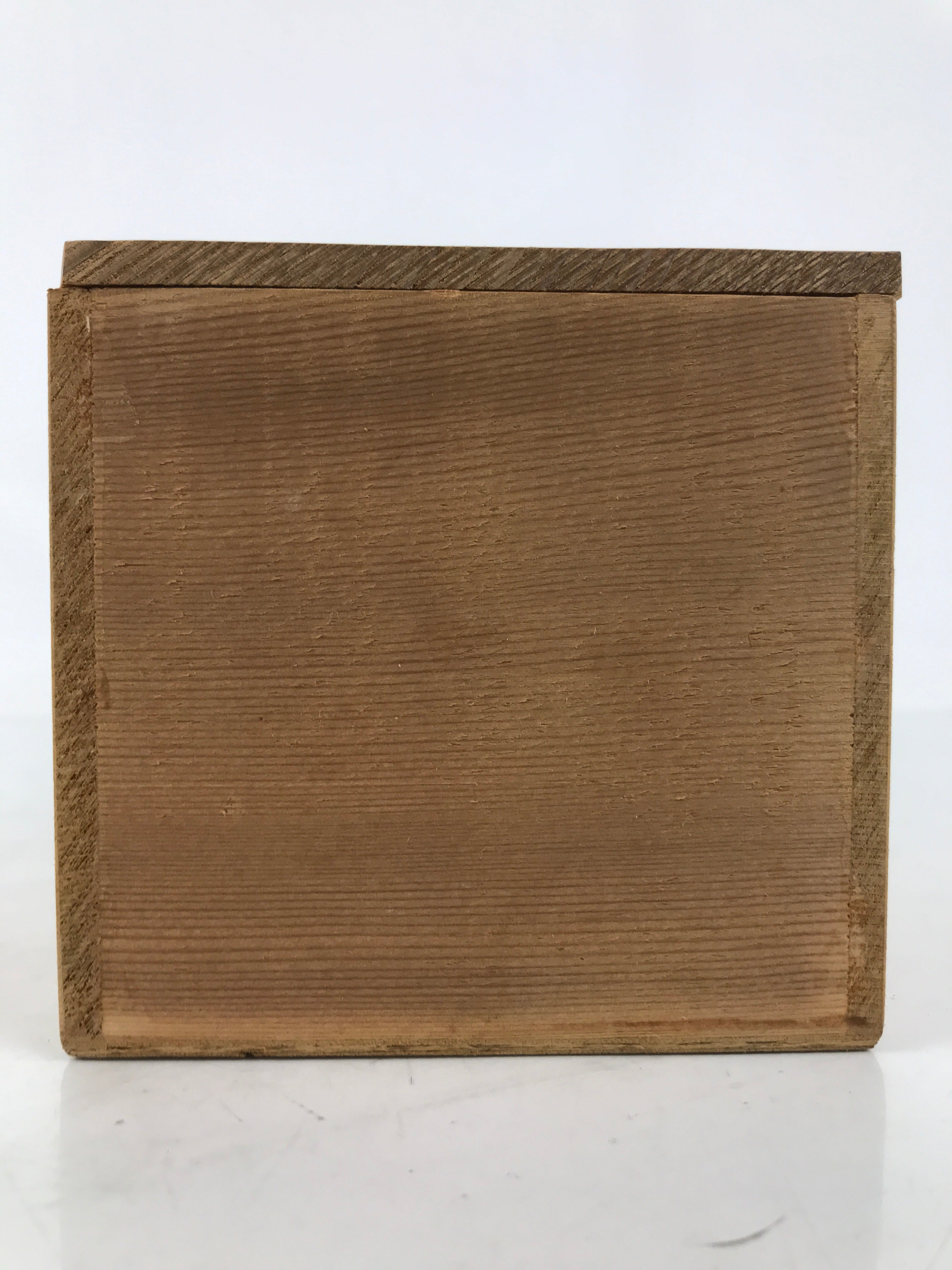 Japanese Wooden Lidded Pottery Storage Box Inside 25x10.3x10.2cm Brown X194