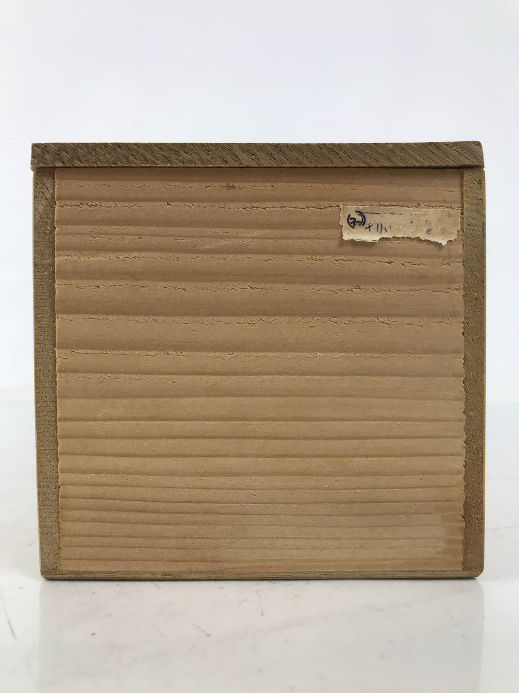 Japanese Wooden Lidded Pottery Storage Box Inside 25x10.3x10.2cm Brown X194