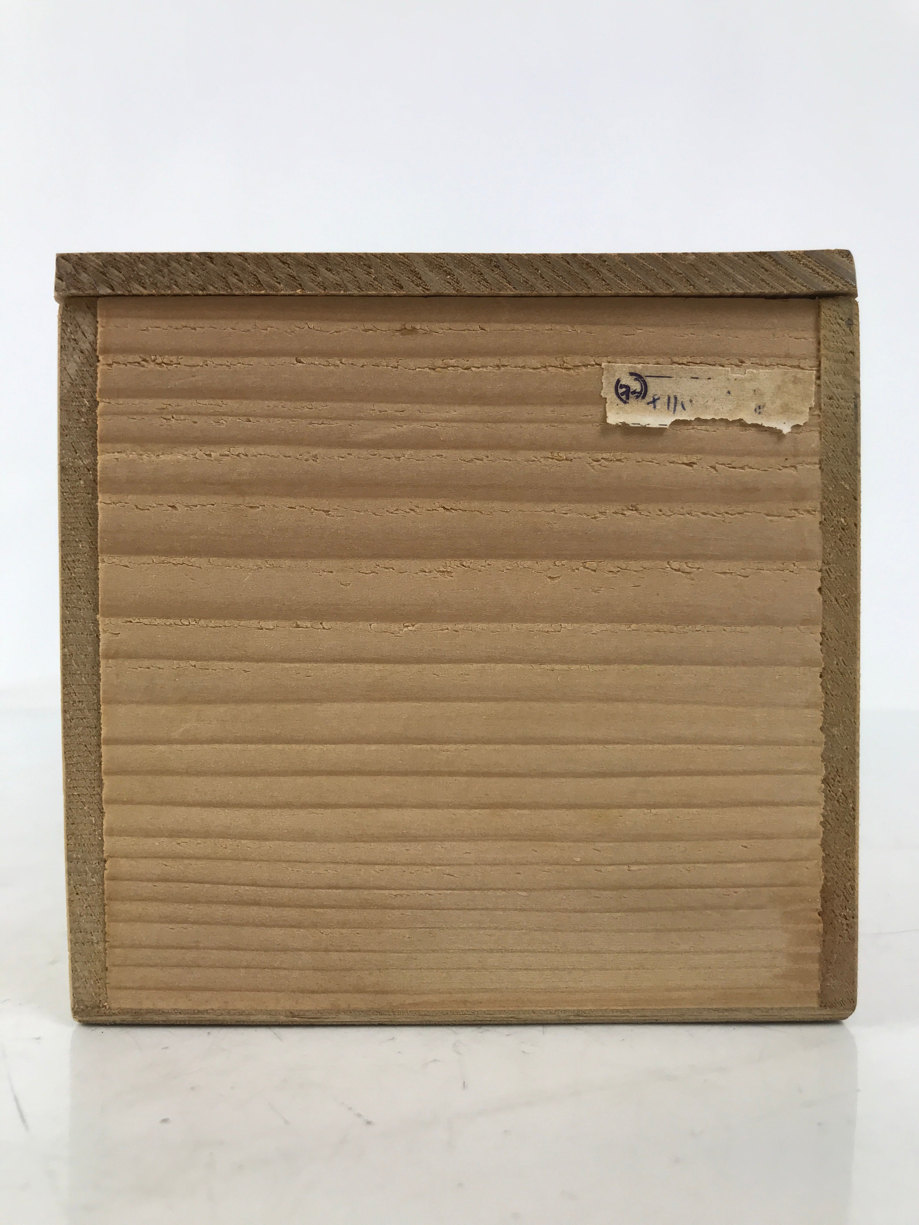 Japanese Wooden Lidded Pottery Storage Box Inside 25x10.3x10.2cm Brown X194