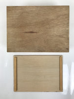 Japanese Wooden Lidded Pottery Storage Box Inside 26.3x19.2x9.7cm Brown X206