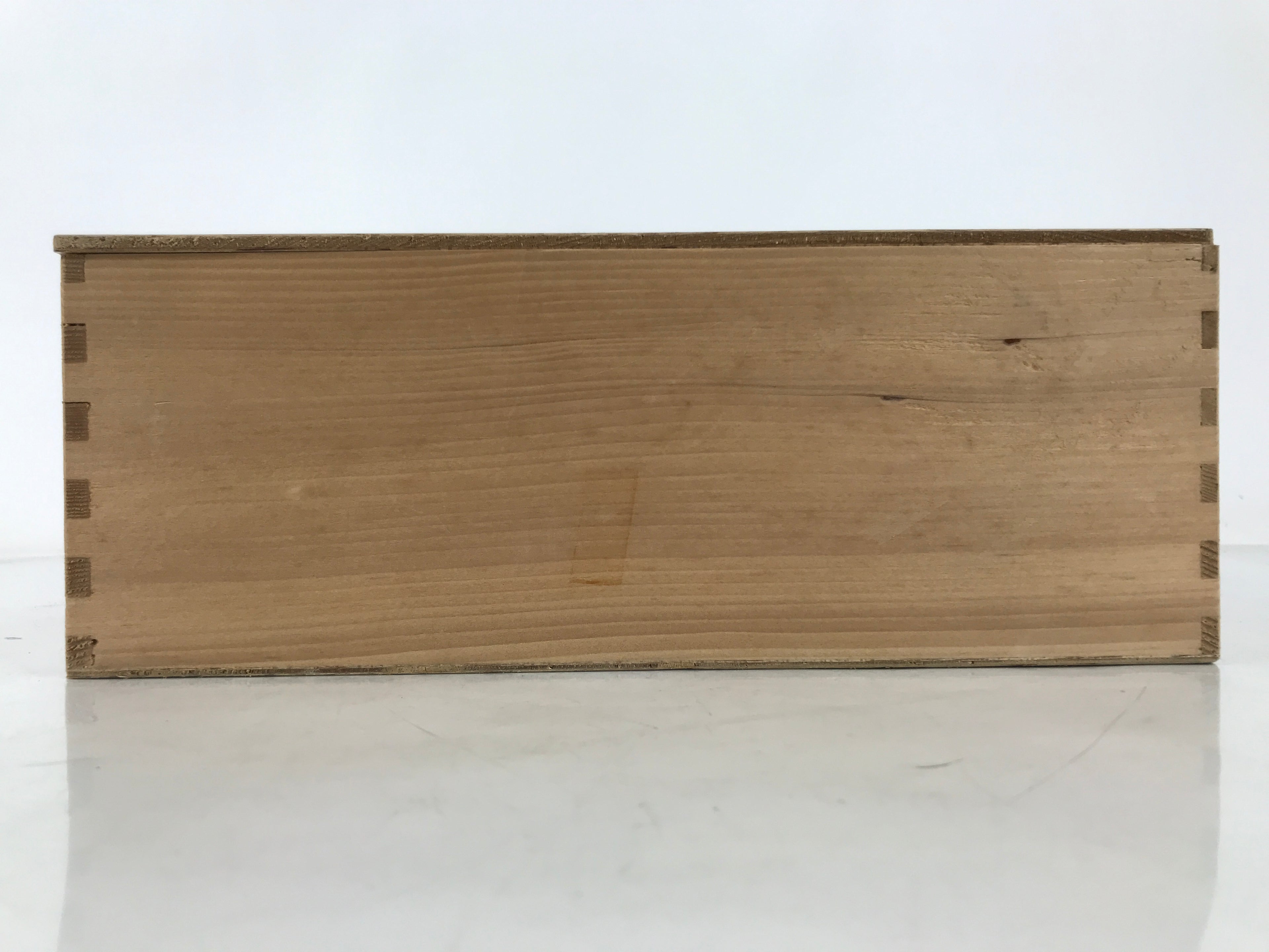 Japanese Wooden Lidded Pottery Storage Box Inside 26.3x19.2x9.7cm Brown X206
