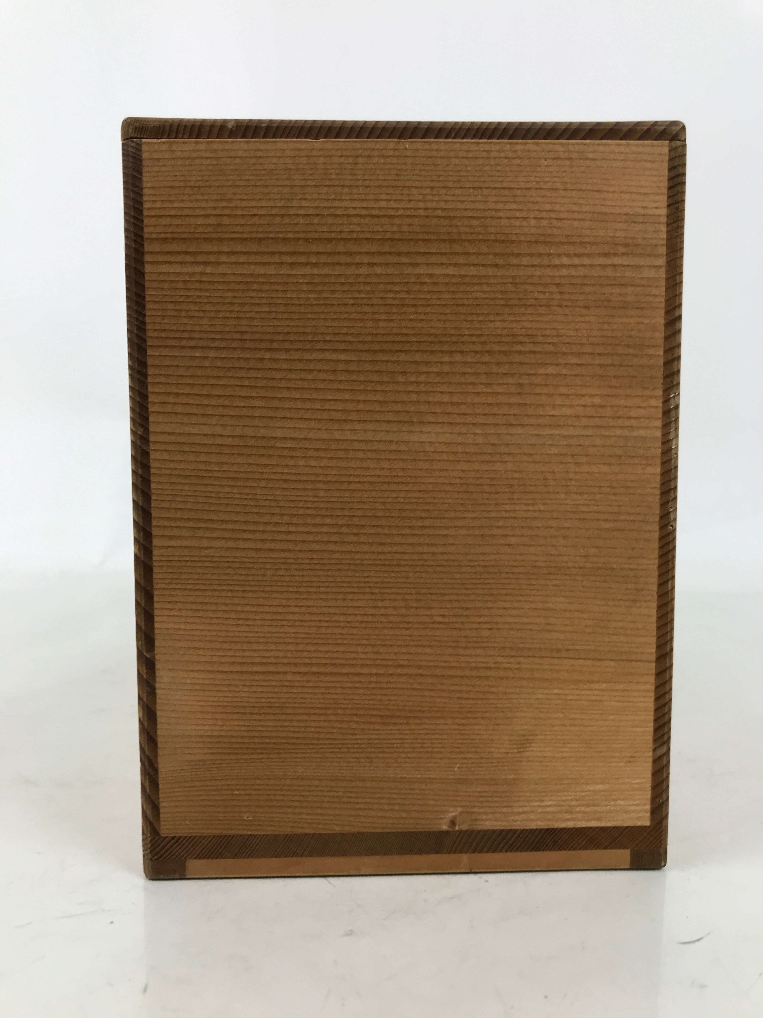 Japanese Wooden Lidded Pottery Storage Box Inside 26.7x13x17.6cm Brown X213