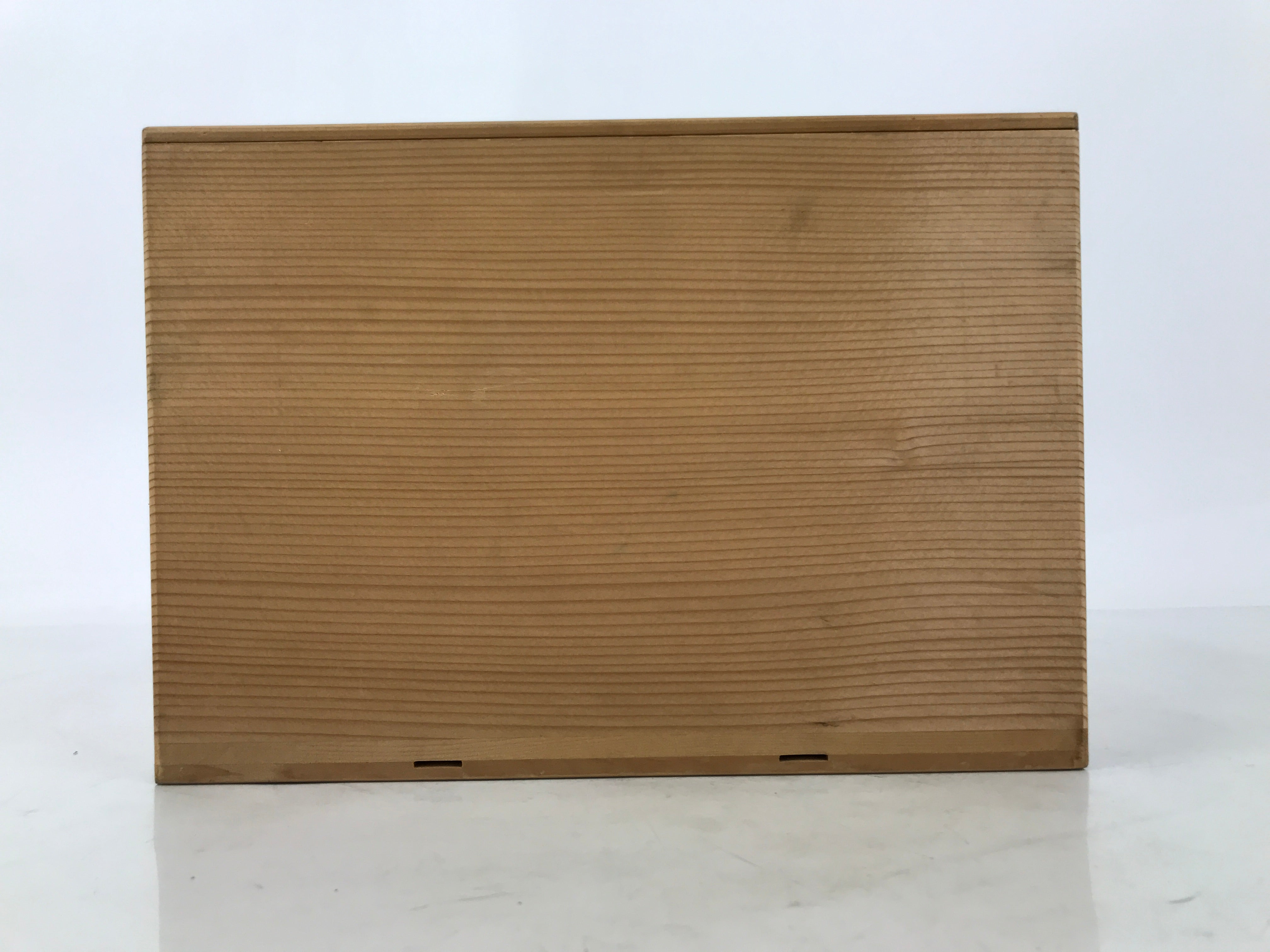 Japanese Wooden Lidded Pottery Storage Box Inside 26.7x13x17.6cm Brown X213