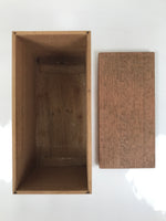 Japanese Wooden Lidded Pottery Storage Box Inside 26x12x13cm Brown X203
