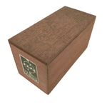 Japanese Wooden Lidded Pottery Storage Box Inside 26x12x13cm Brown X203