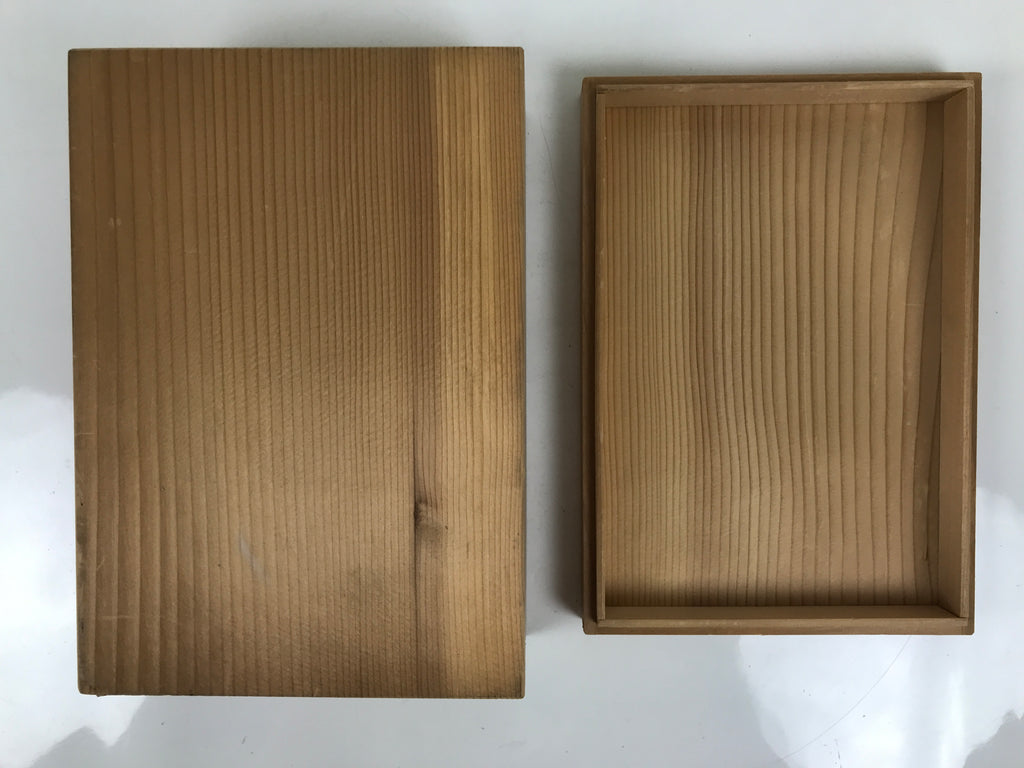 Japanese Wooden Lidded Pottery Storage Box Inside 26x18x7.8cm Brown X207