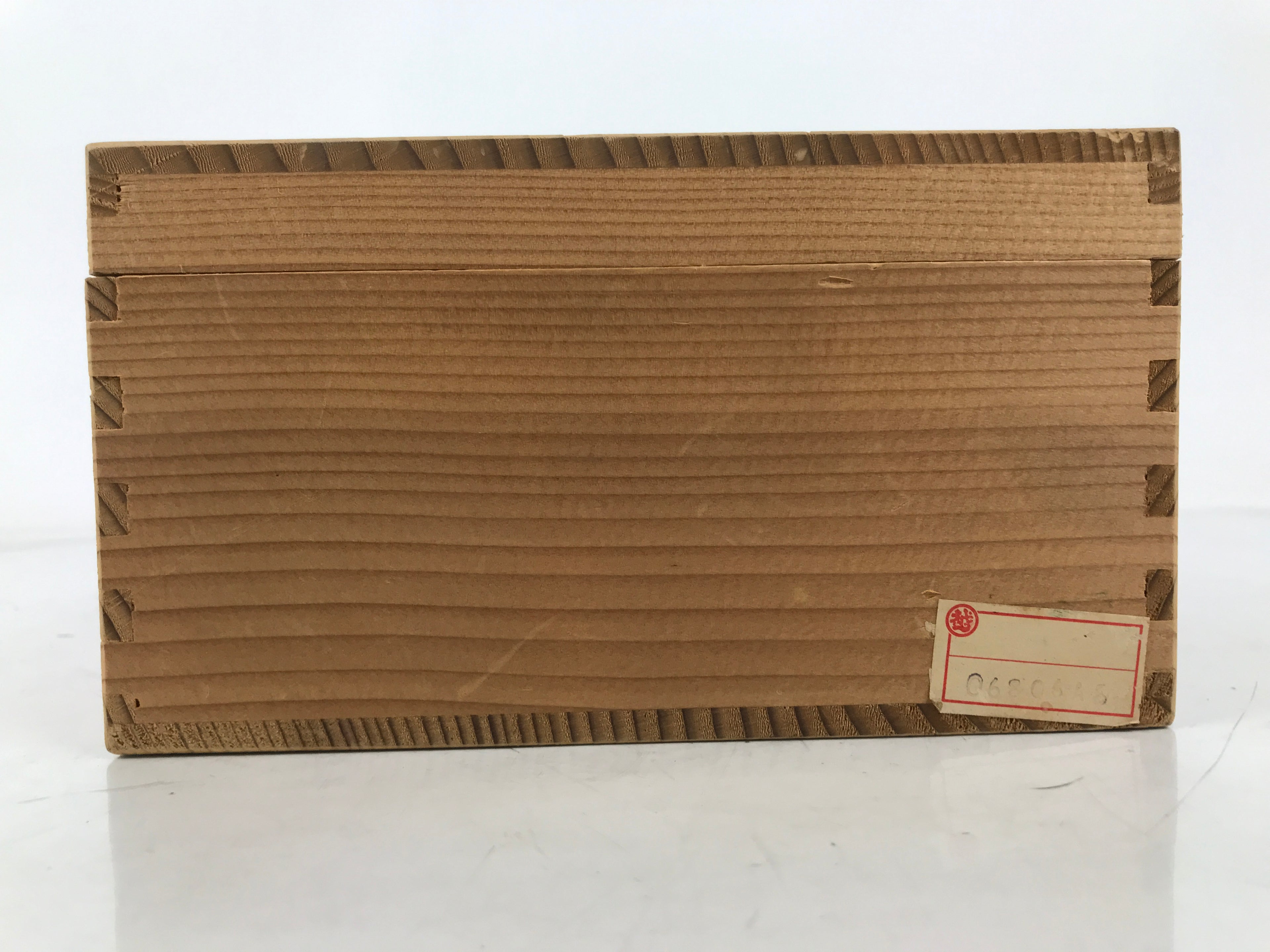 Japanese Wooden Lidded Pottery Storage Box Inside 26x18x7.8cm Brown X207