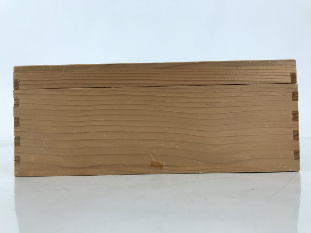 Japanese Wooden Lidded Pottery Storage Box Inside 26x18x7.8cm Brown X207