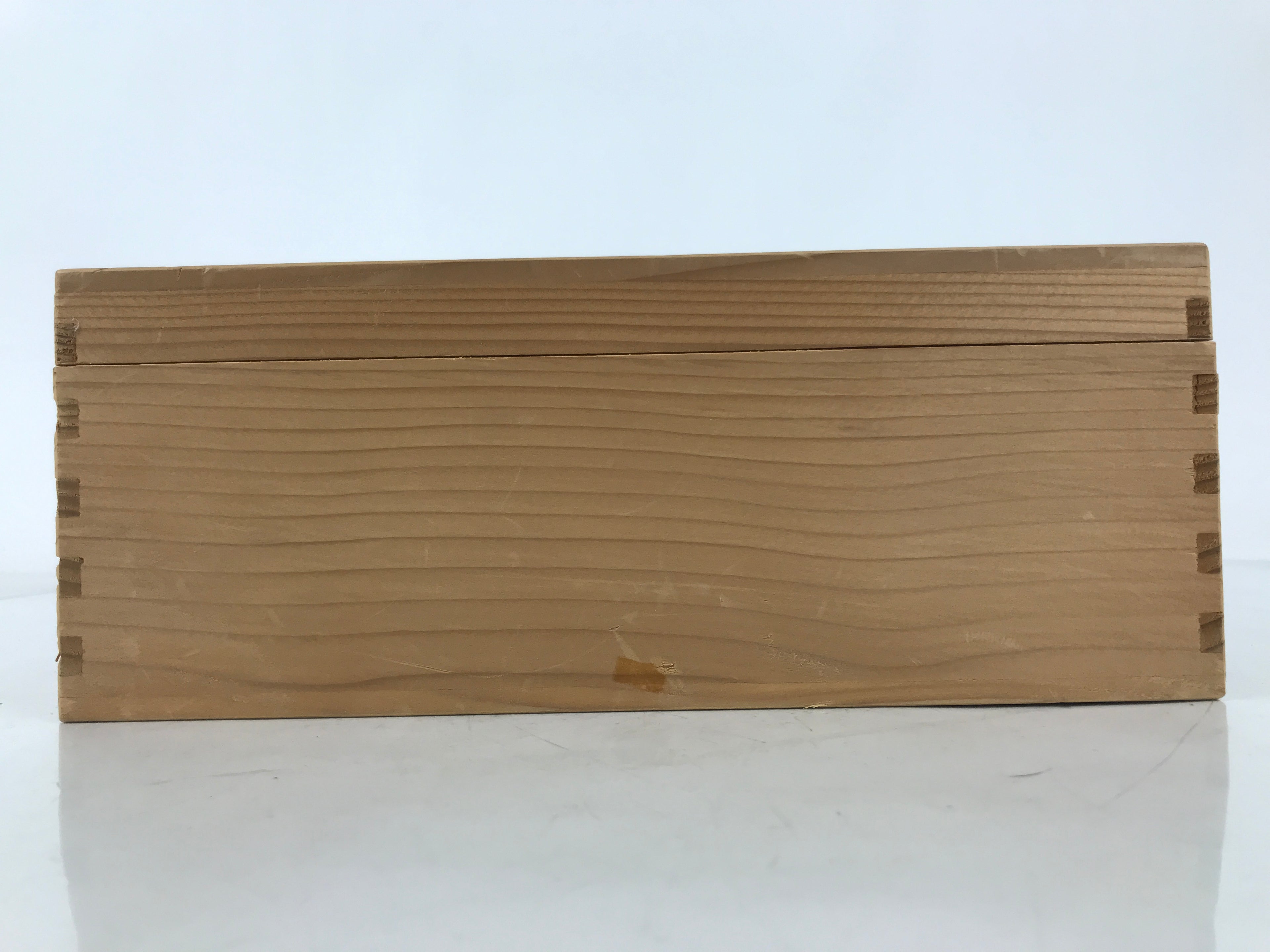 Japanese Wooden Lidded Pottery Storage Box Inside 26x18x7.8cm Brown X207