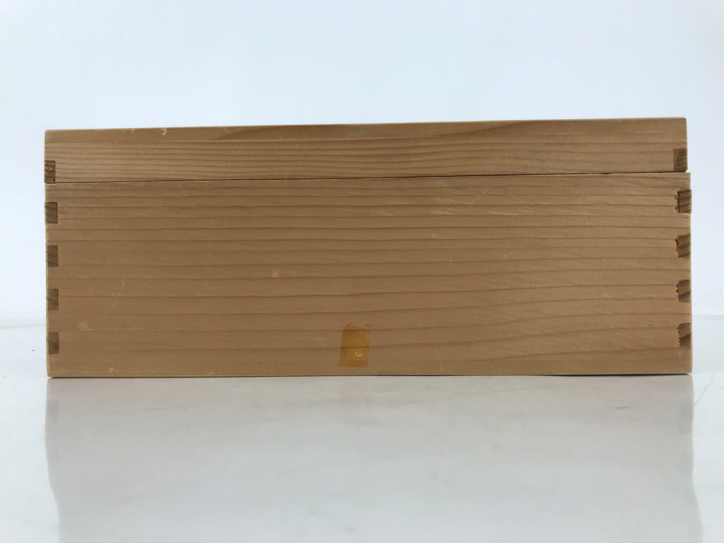 Japanese Wooden Lidded Pottery Storage Box Inside 26x18x7.8cm Brown X207
