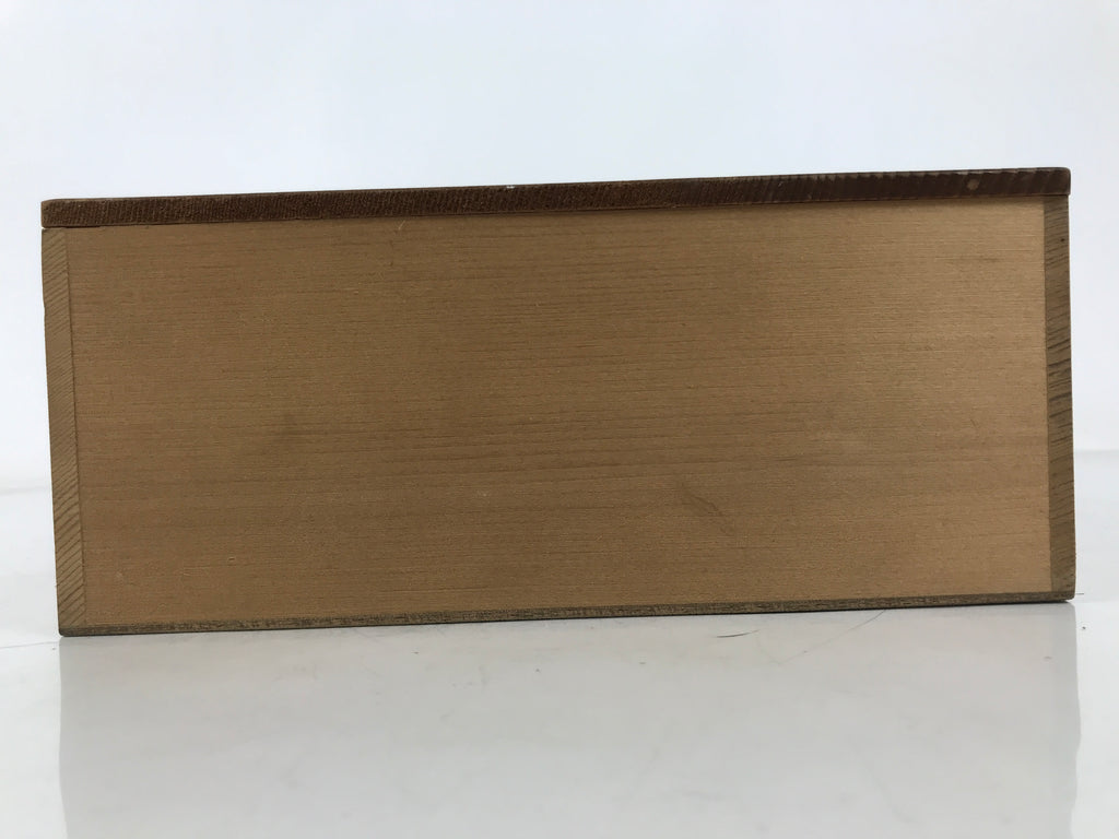 Japanese Wooden Lidded Pottery Storage Box Inside 27.3x20.6x8.5cm Brown X180