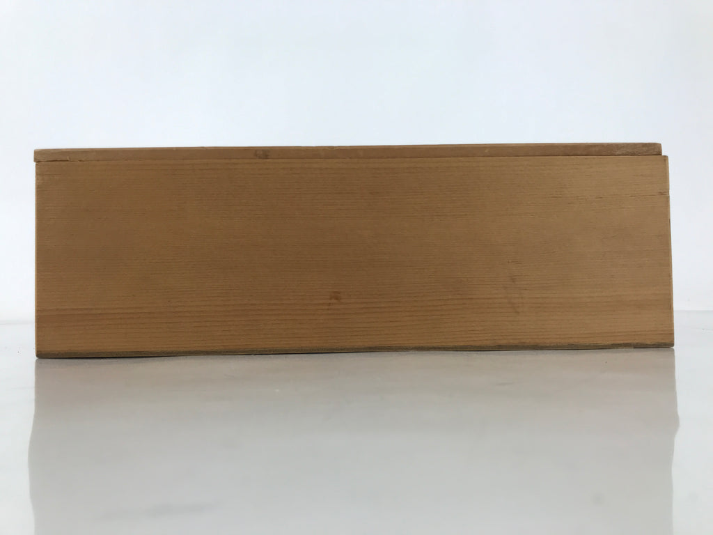 Japanese Wooden Lidded Pottery Storage Box Inside 27.3x20.6x8.5cm Brown X180