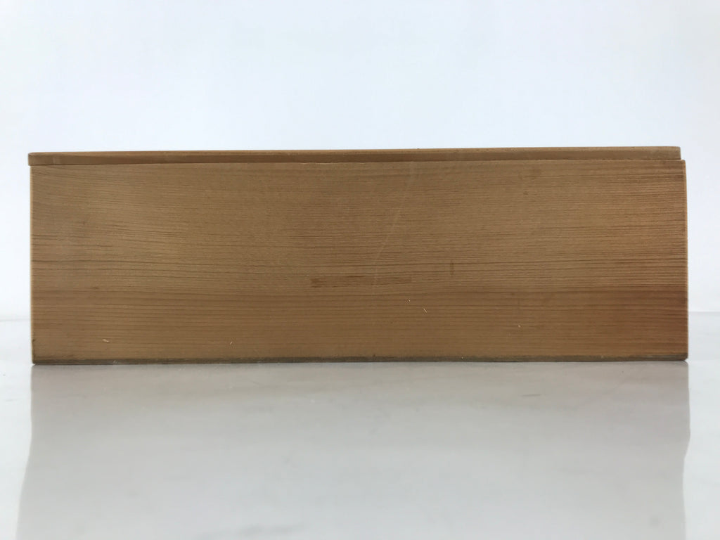 Japanese Wooden Lidded Pottery Storage Box Inside 27.3x20.6x8.5cm Brown X180