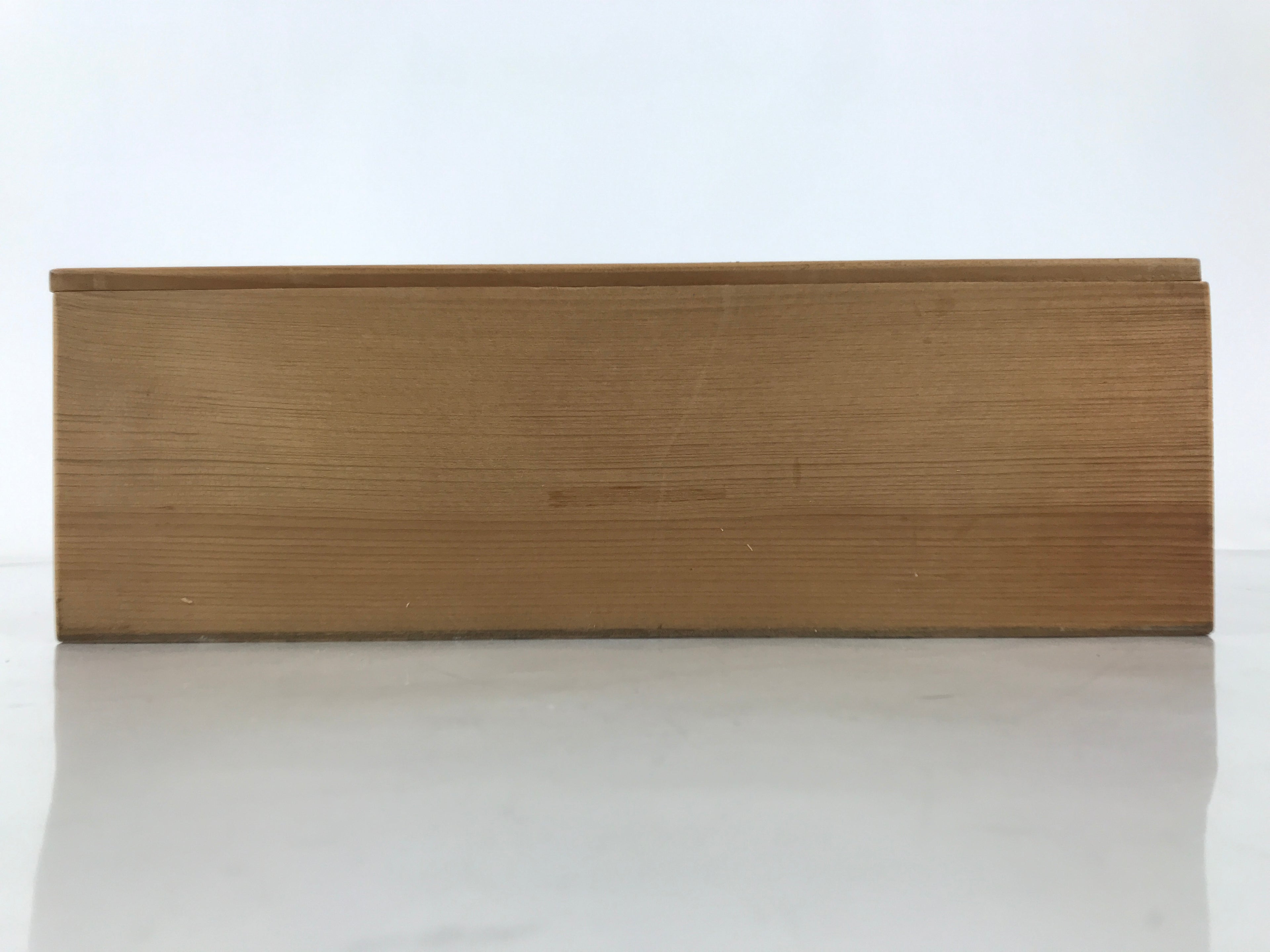 Japanese Wooden Lidded Pottery Storage Box Inside 27.3x20.6x8.5cm Brown X180
