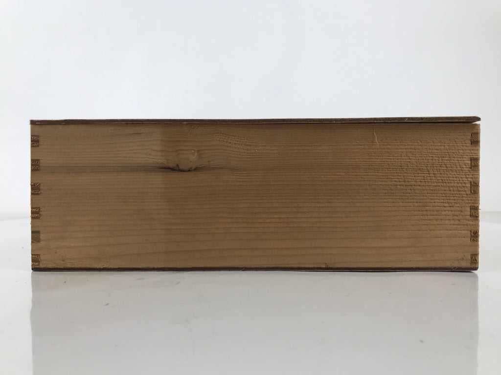 Japanese Wooden Lidded Pottery Storage Box Inside 27x21x9cm Brown X205