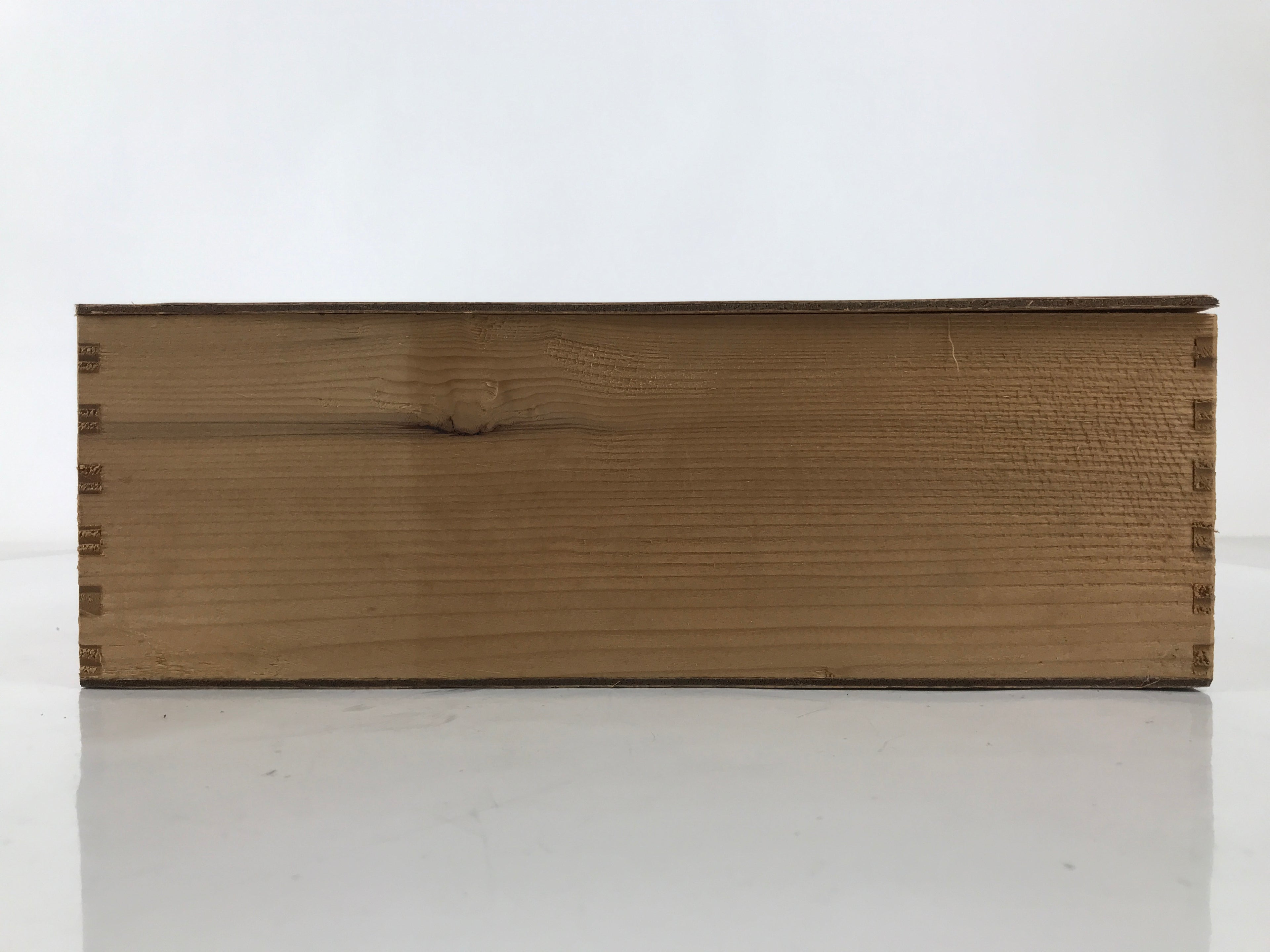 Japanese Wooden Lidded Pottery Storage Box Inside 27x21x9cm Brown X205