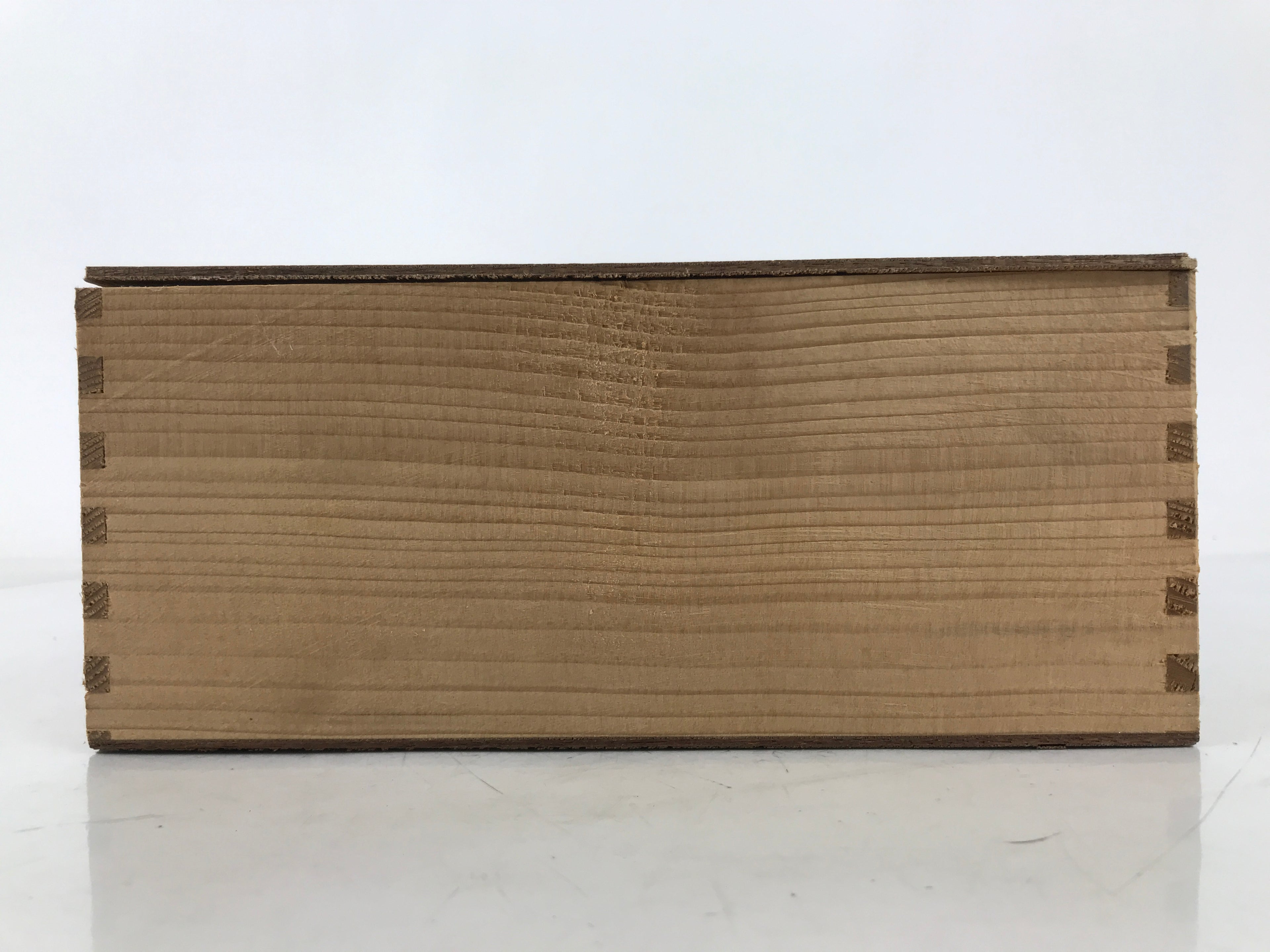 Japanese Wooden Lidded Pottery Storage Box Inside 27x21x9cm Brown X205