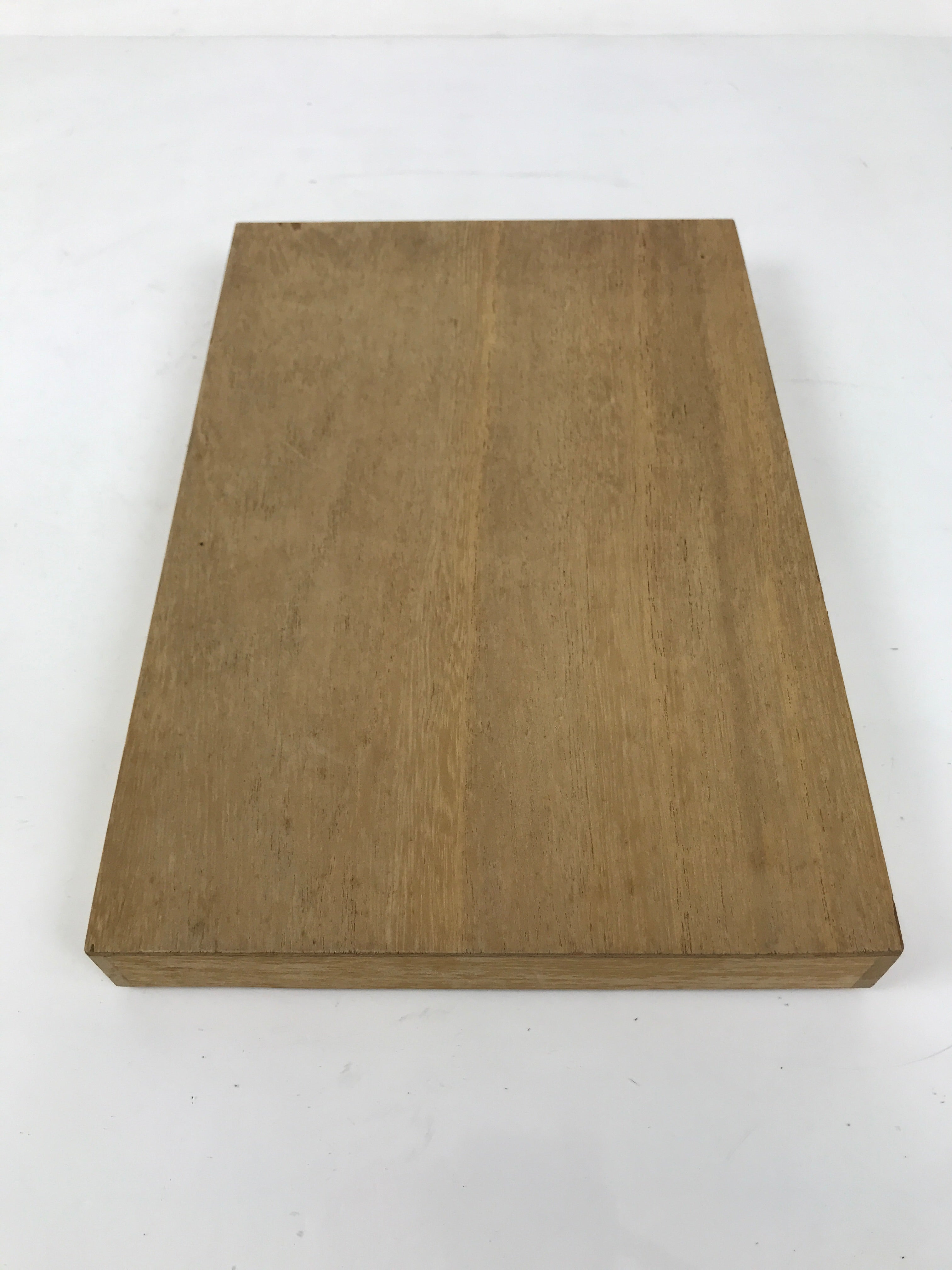 Japanese Wooden Lidded Pottery Storage Box Inside 28.3x18.2x2.6cm Brown X210