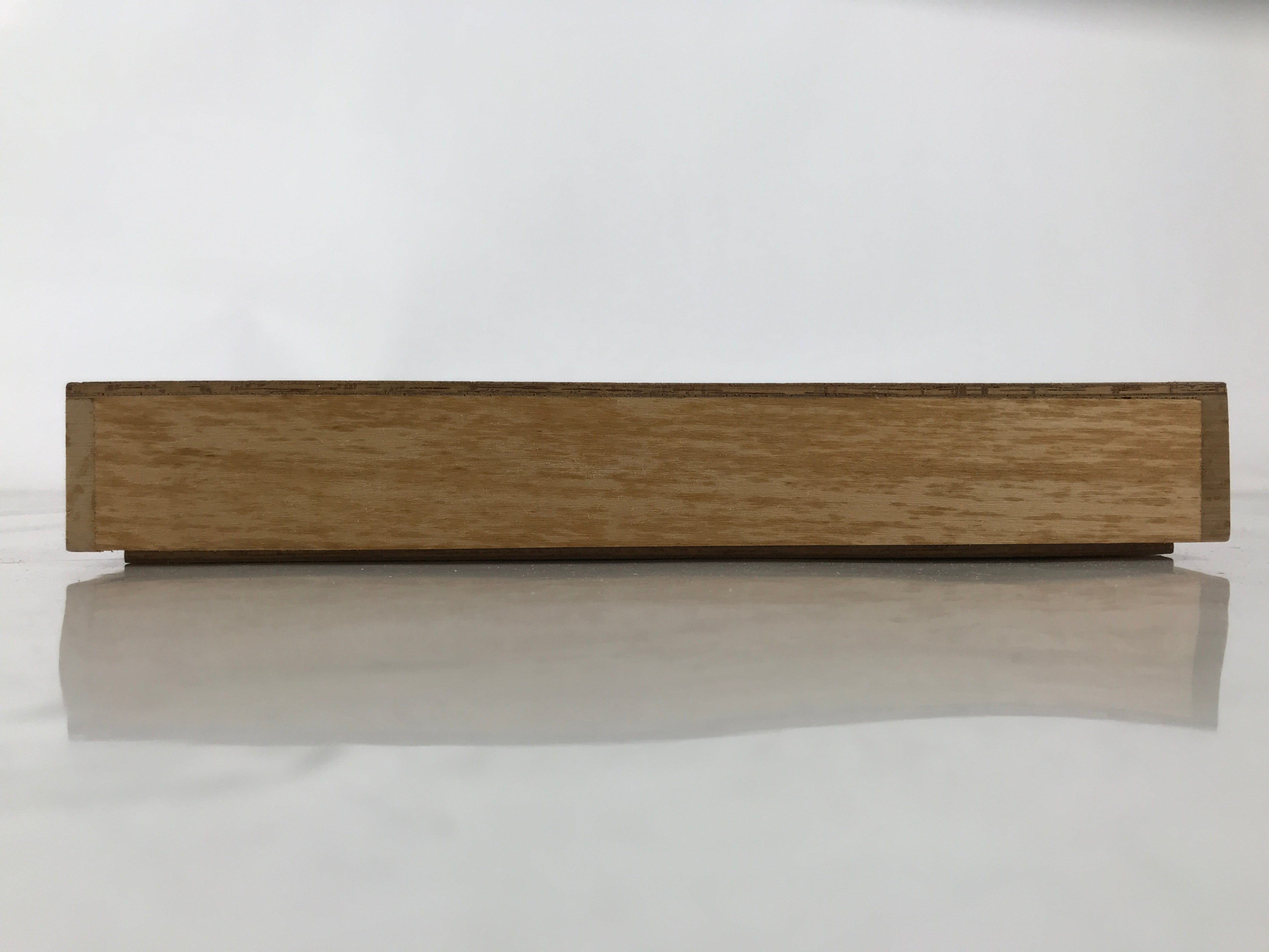 Japanese Wooden Lidded Pottery Storage Box Inside 28.3x18.2x2.6cm Brown X210