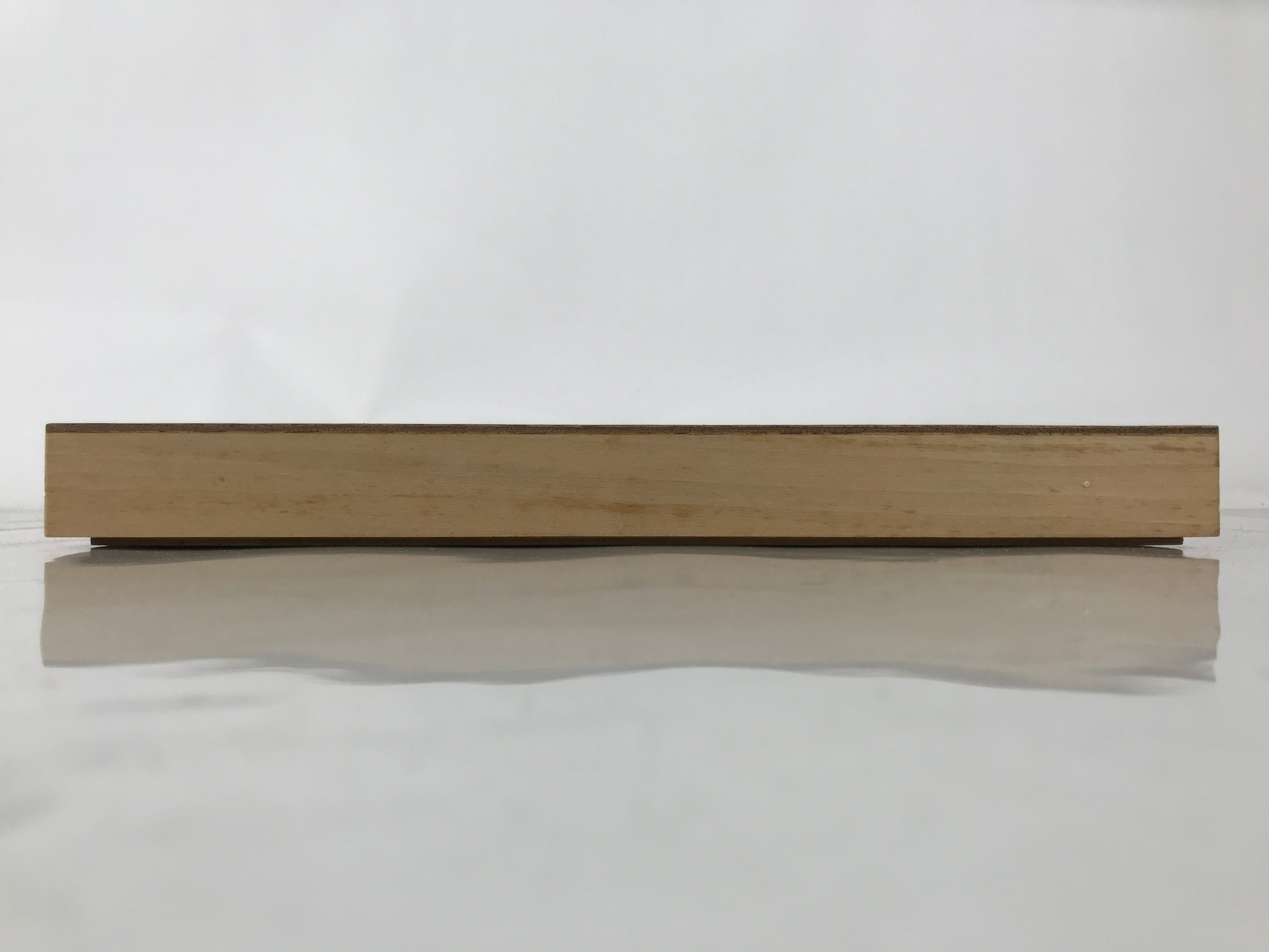 Japanese Wooden Lidded Pottery Storage Box Inside 28.3x18.2x2.6cm Brown X210