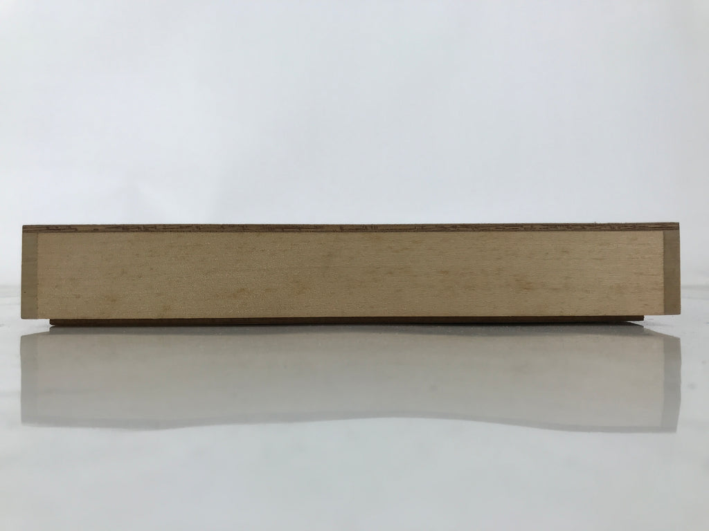 Japanese Wooden Lidded Pottery Storage Box Inside 28.3x18.2x2.6cm Brown X210
