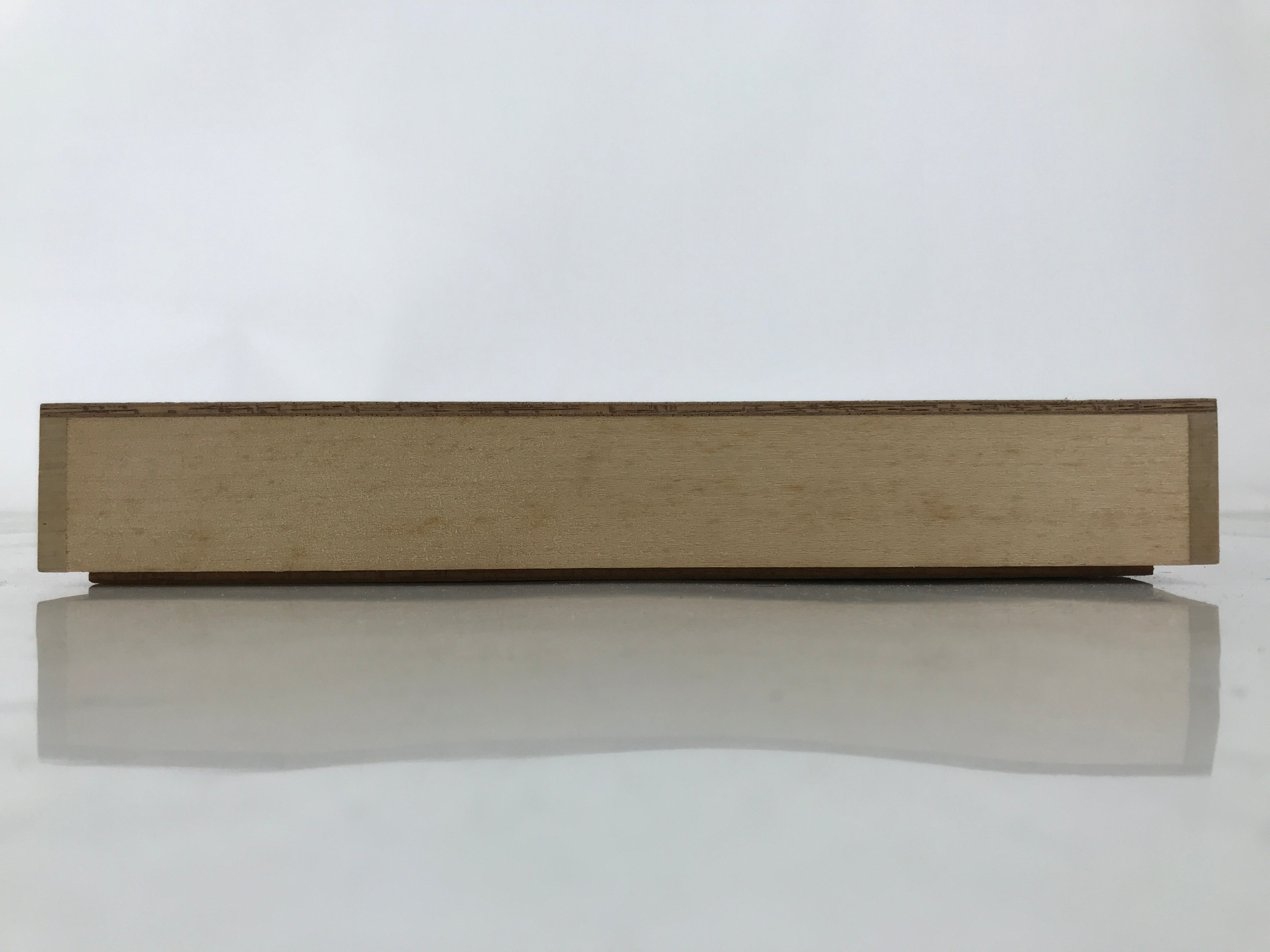 Japanese Wooden Lidded Pottery Storage Box Inside 28.3x18.2x2.6cm Brown X210