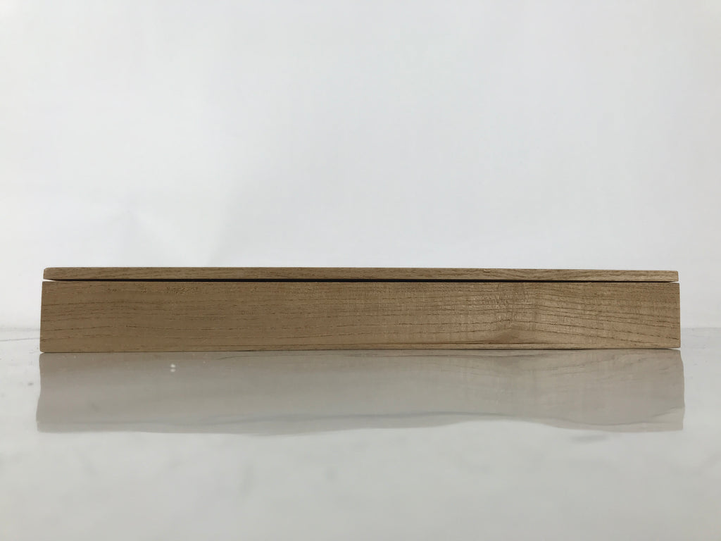 Japanese Wooden Lidded Pottery Storage Box Inside 28.3x7.5x2.9cm Brown X195