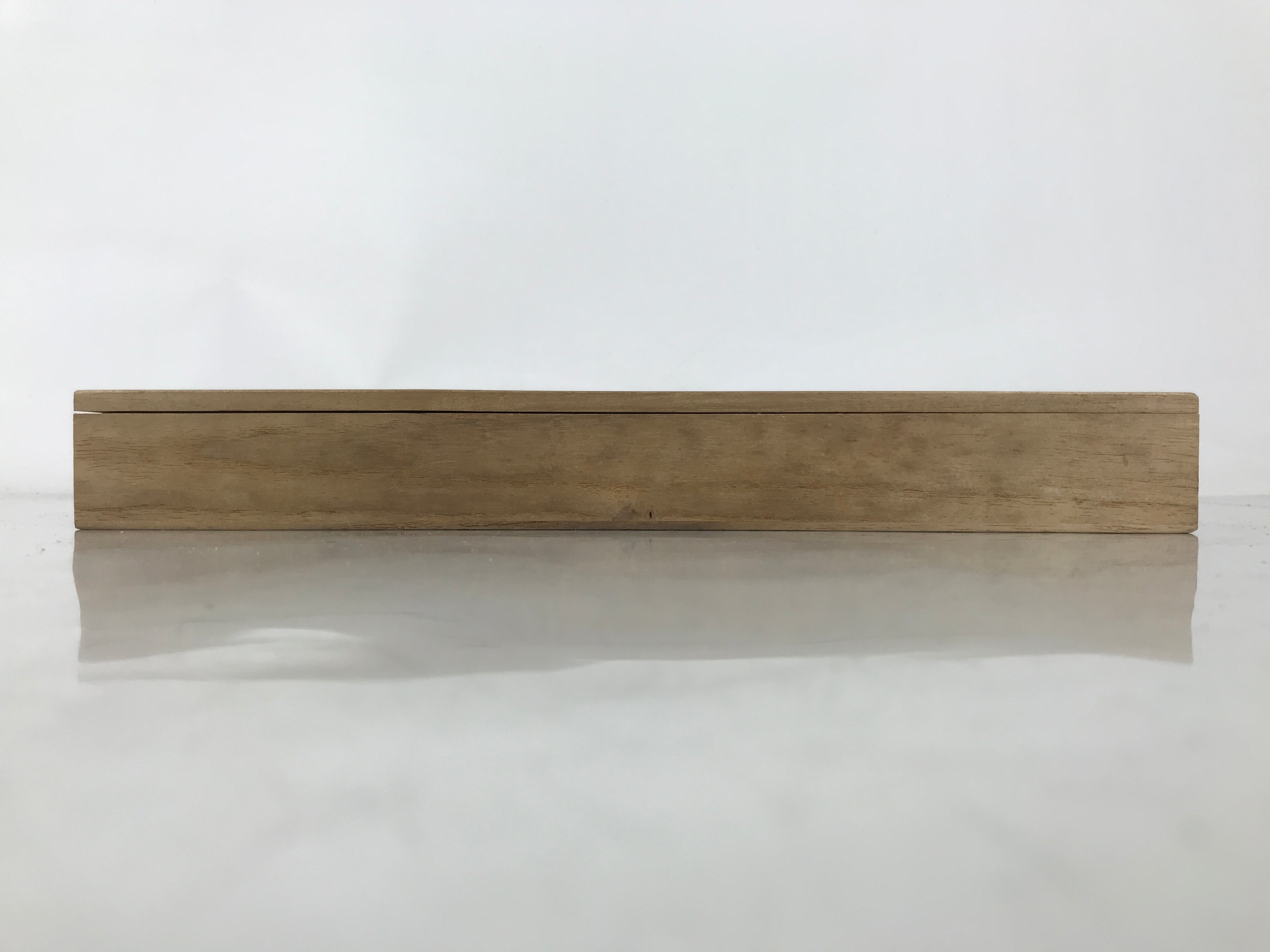 Japanese Wooden Lidded Pottery Storage Box Inside 28.3x7.5x2.9cm Brown X195