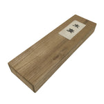 Japanese Wooden Lidded Pottery Storage Box Inside 28.3x7.5x2.9cm Brown X195