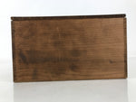 Japanese Wooden Lidded Pottery Storage Box Inside 28.4x20.5x11.4cm Brown X179