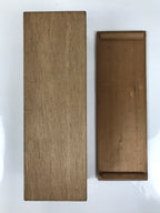 Japanese Wooden Lidded Pottery Storage Box Inside 29.2x9x8.5cm Brown X204