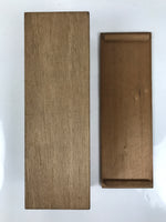 Japanese Wooden Lidded Pottery Storage Box Inside 29.2x9x8.5cm Brown X204