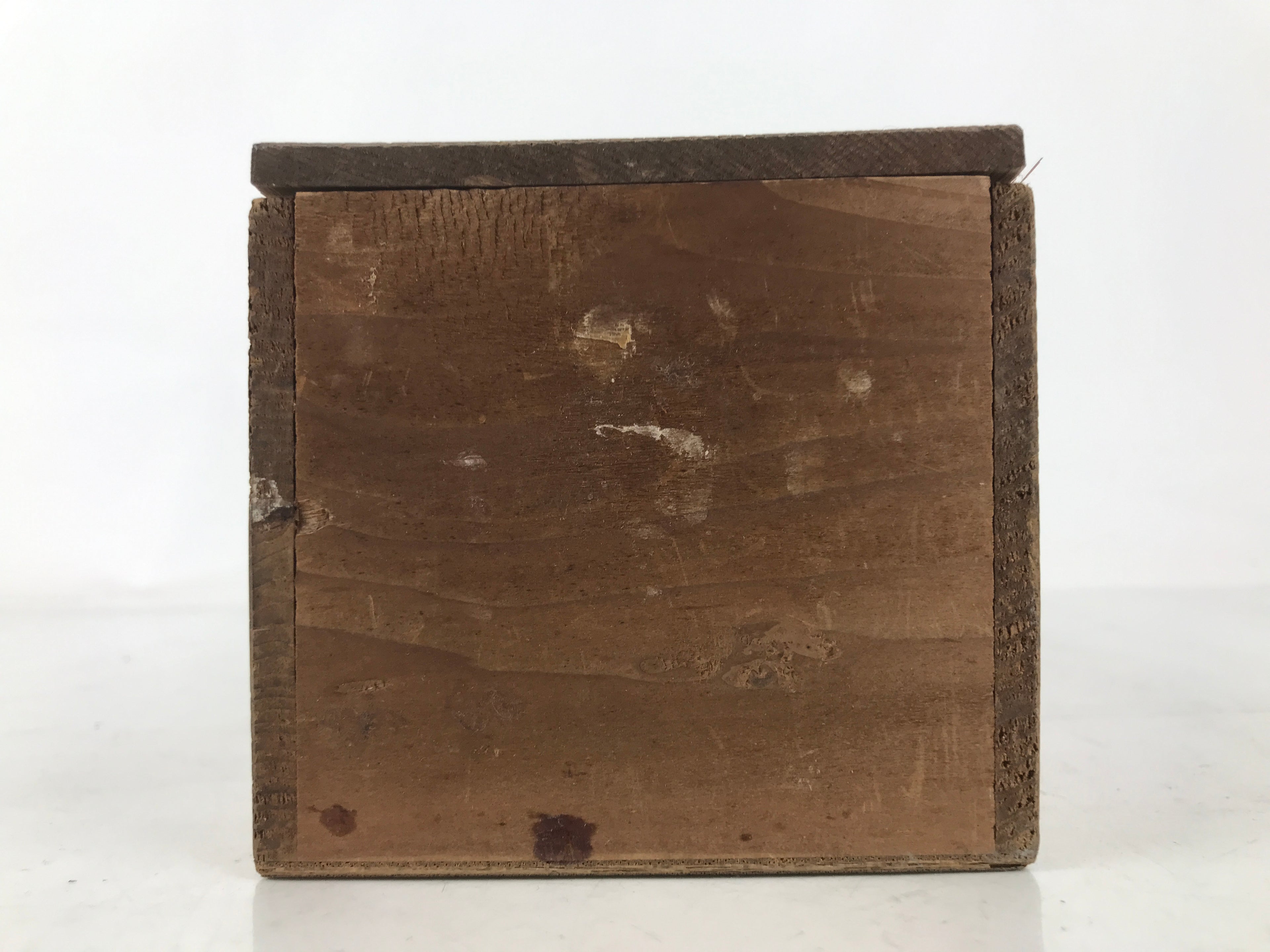 Japanese Wooden Lidded Pottery Storage Box Inside 29.2x9x8.5cm Brown X204